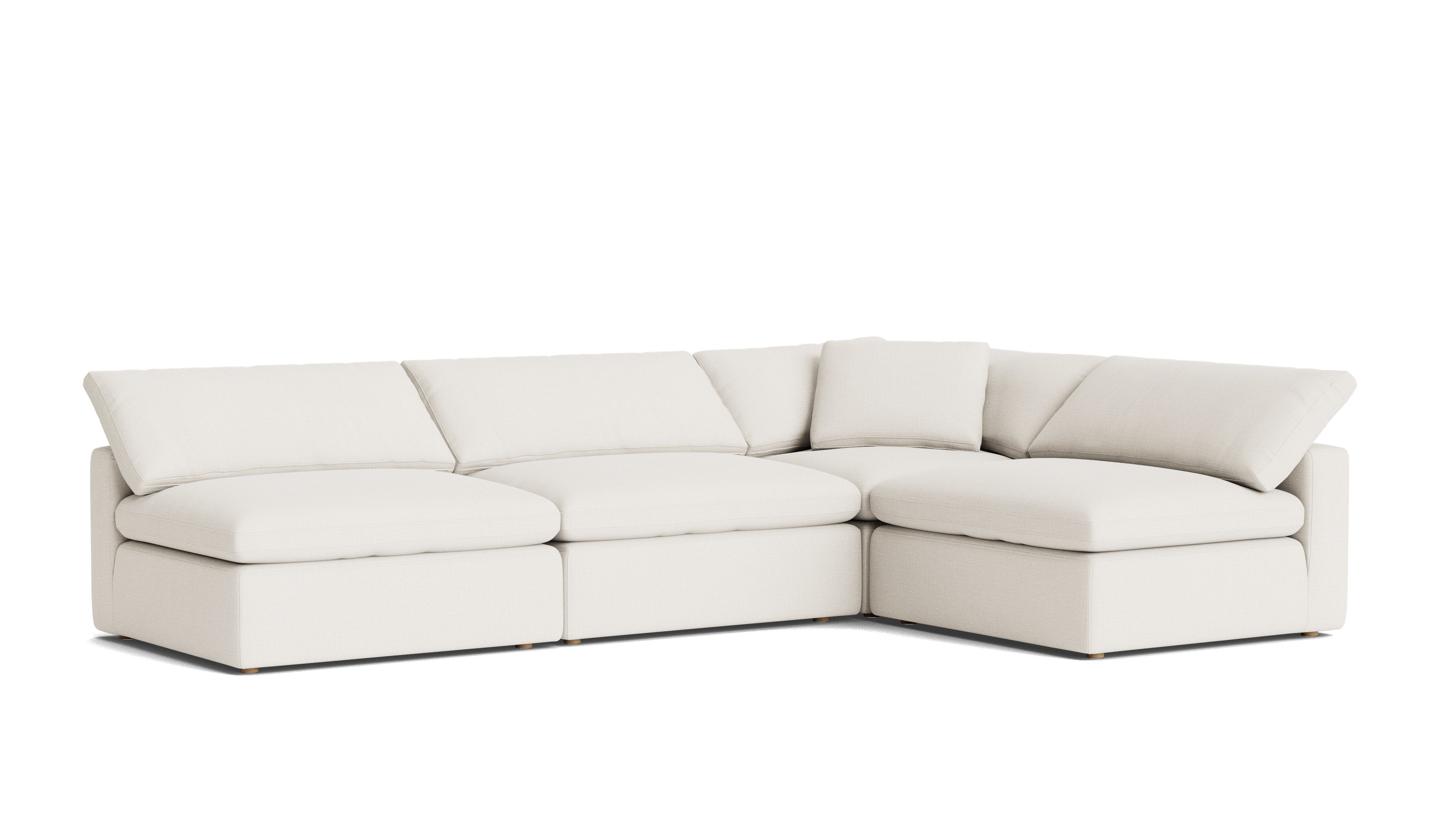 Movie Night™ 4-Piece Modular Sectional Open, Large, Cream Linen