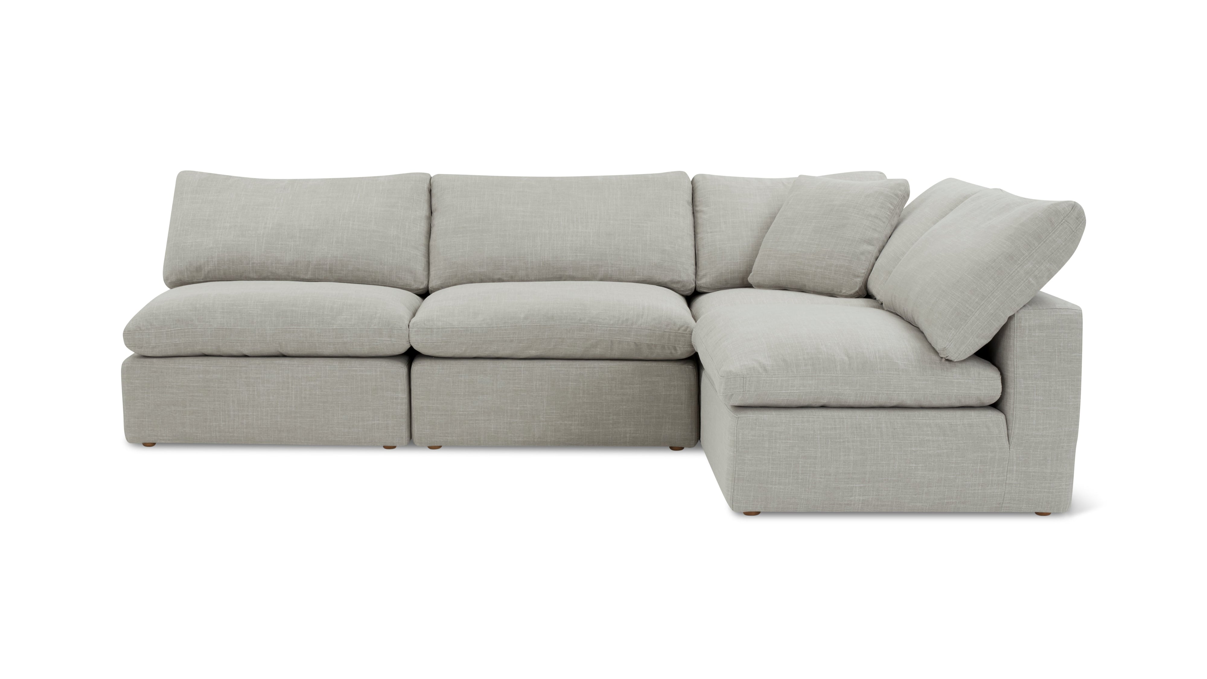 Movie Night™ 4-Piece Modular Sectional Open, Large, Light Pebble - Image 1