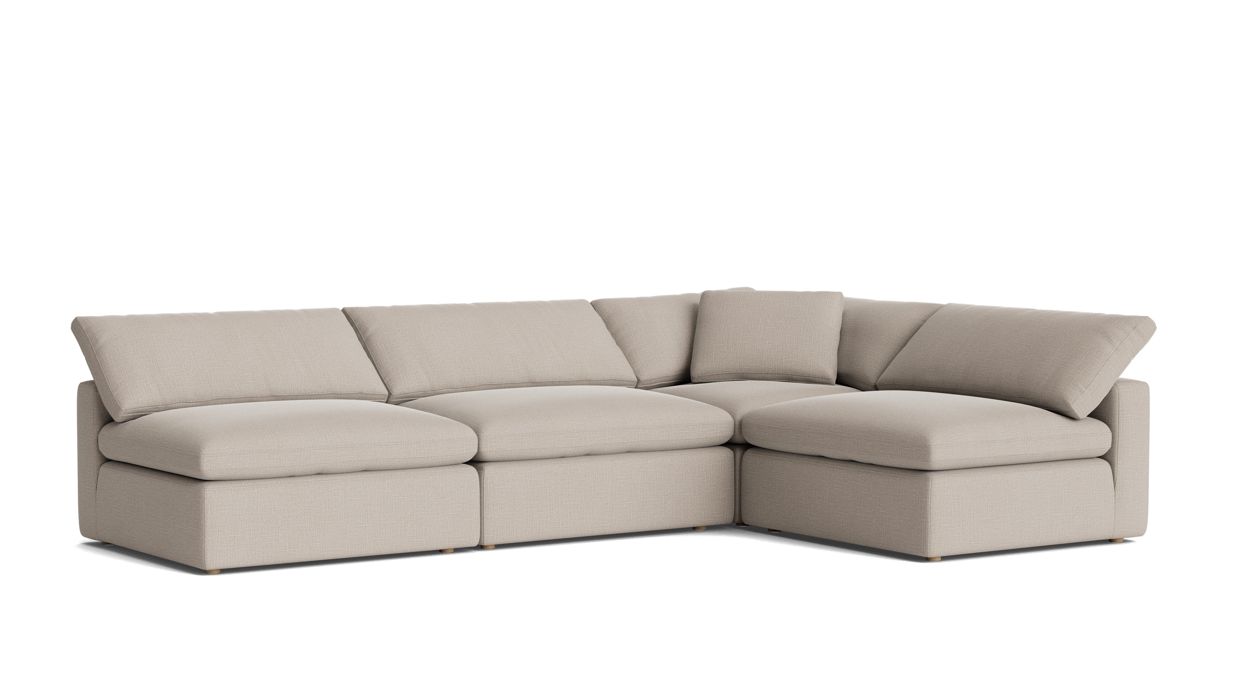 Movie Night™ 4 - Piece Modular Sectional Open, Large, Light Pebble - Sundays Company CanadaSEC-YJ-924-029
