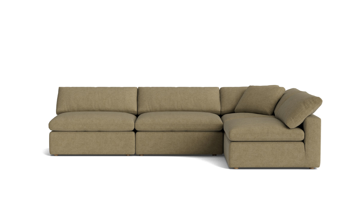 Movie Night™ 4-Piece Modular Sectional Open, Large, Olive