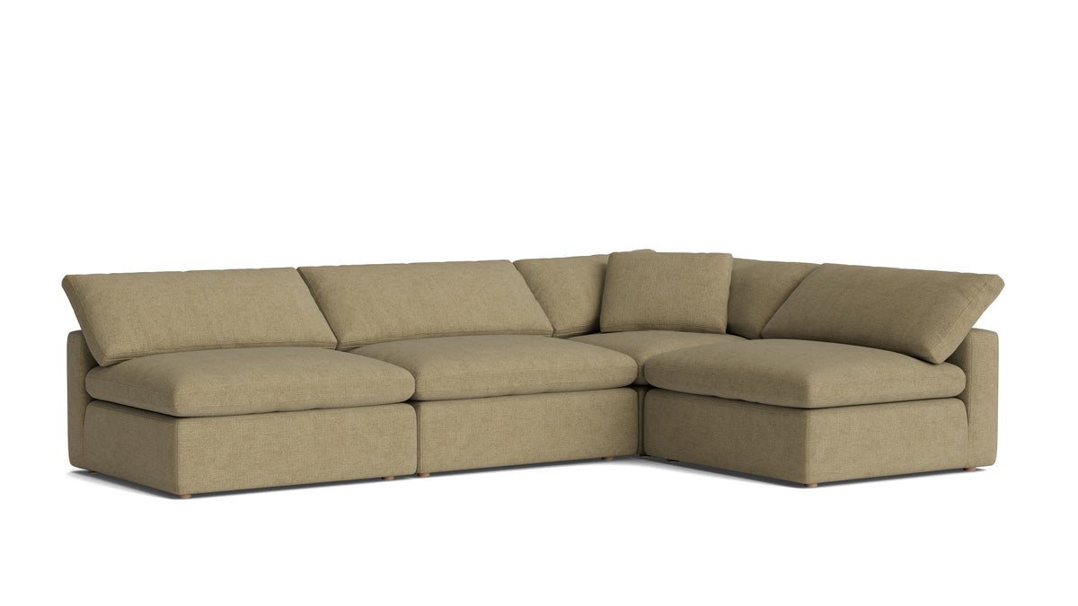 Movie Night™ 4-Piece Modular Sectional Open, Large, Olive