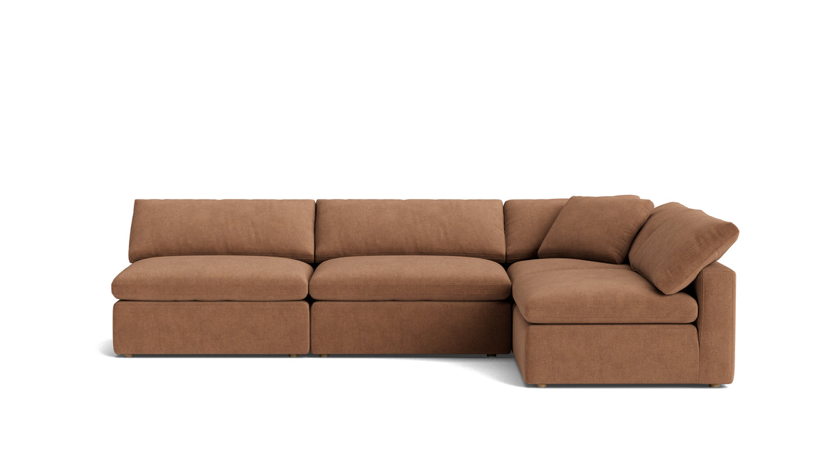 Movie Night™ 4-Piece Modular Sectional Open, Large, Spice