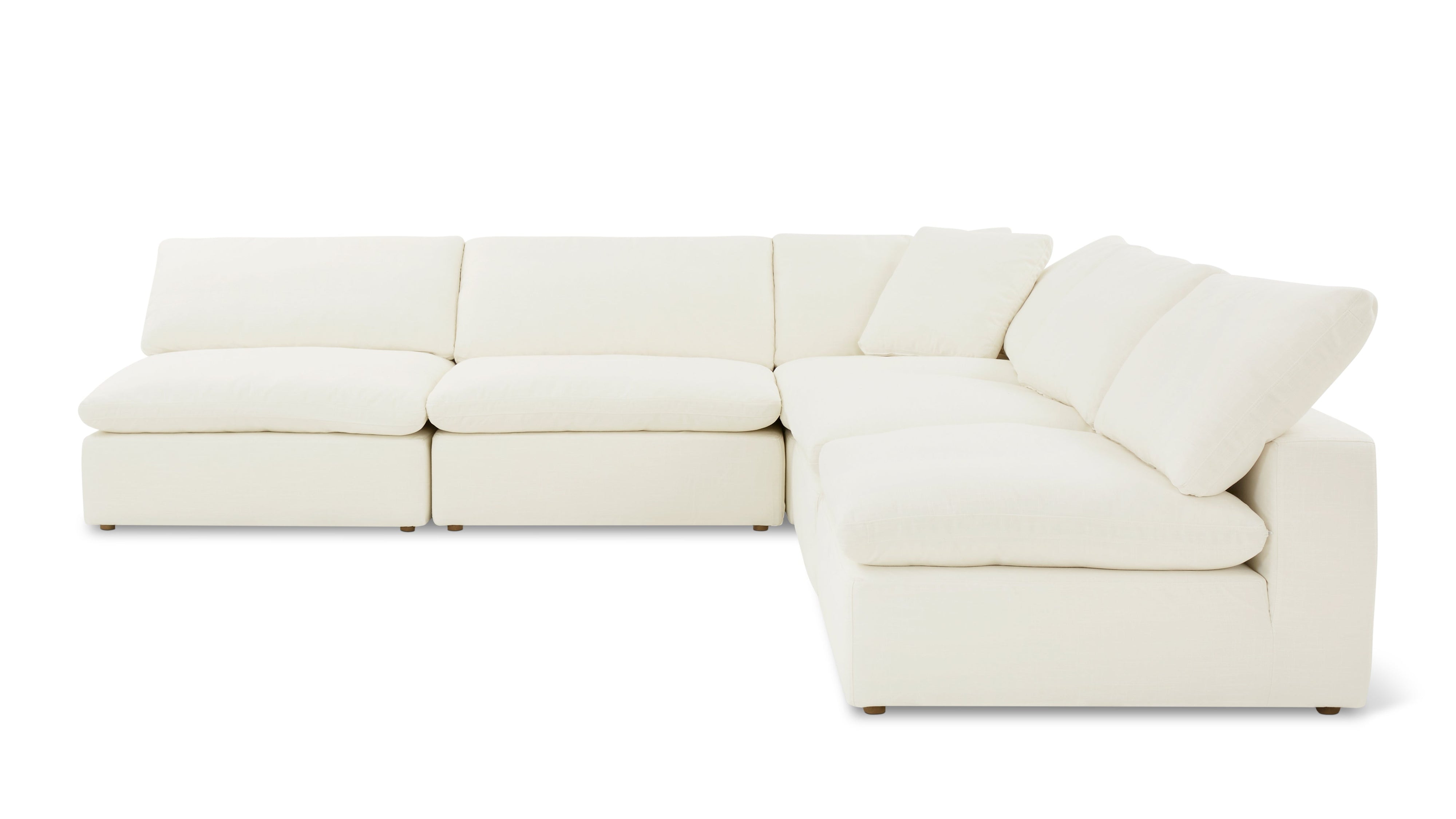 Movie Night™ 5-Piece Modular Sectional Open, Large, Cream Linen - Image 1