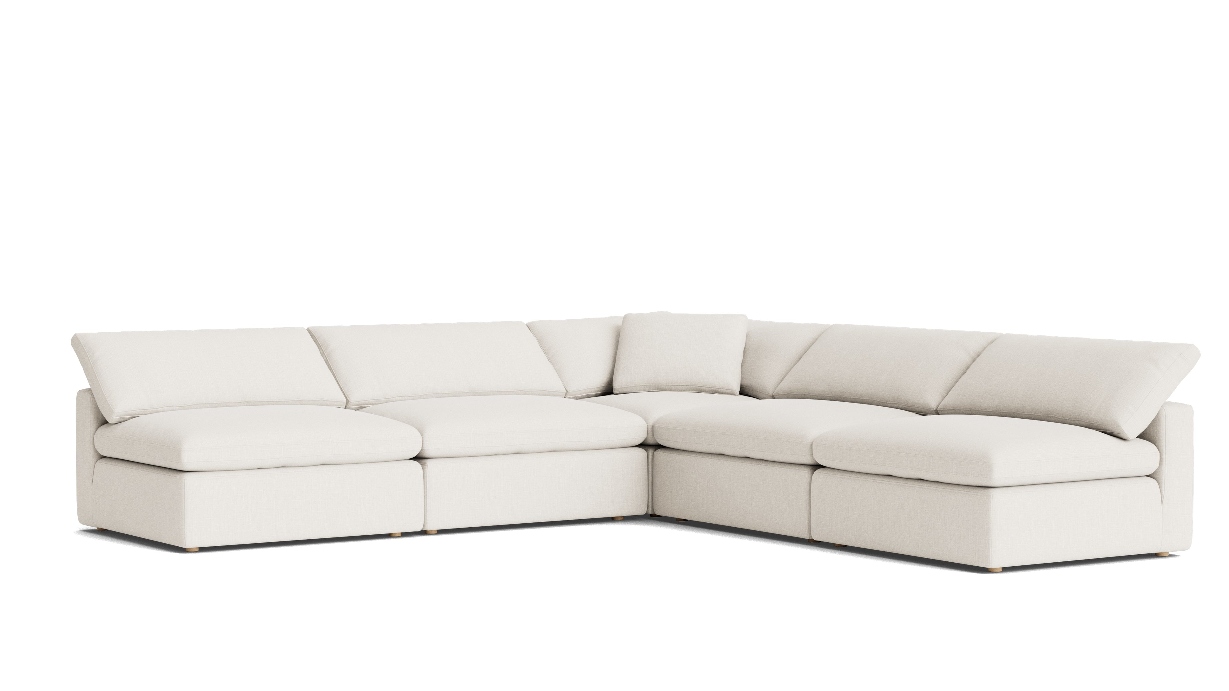 Movie Night™ 5 - Piece Modular Sectional Open, Large, Cream Linen - Sundays Company CanadaSEC-YJ-925-018