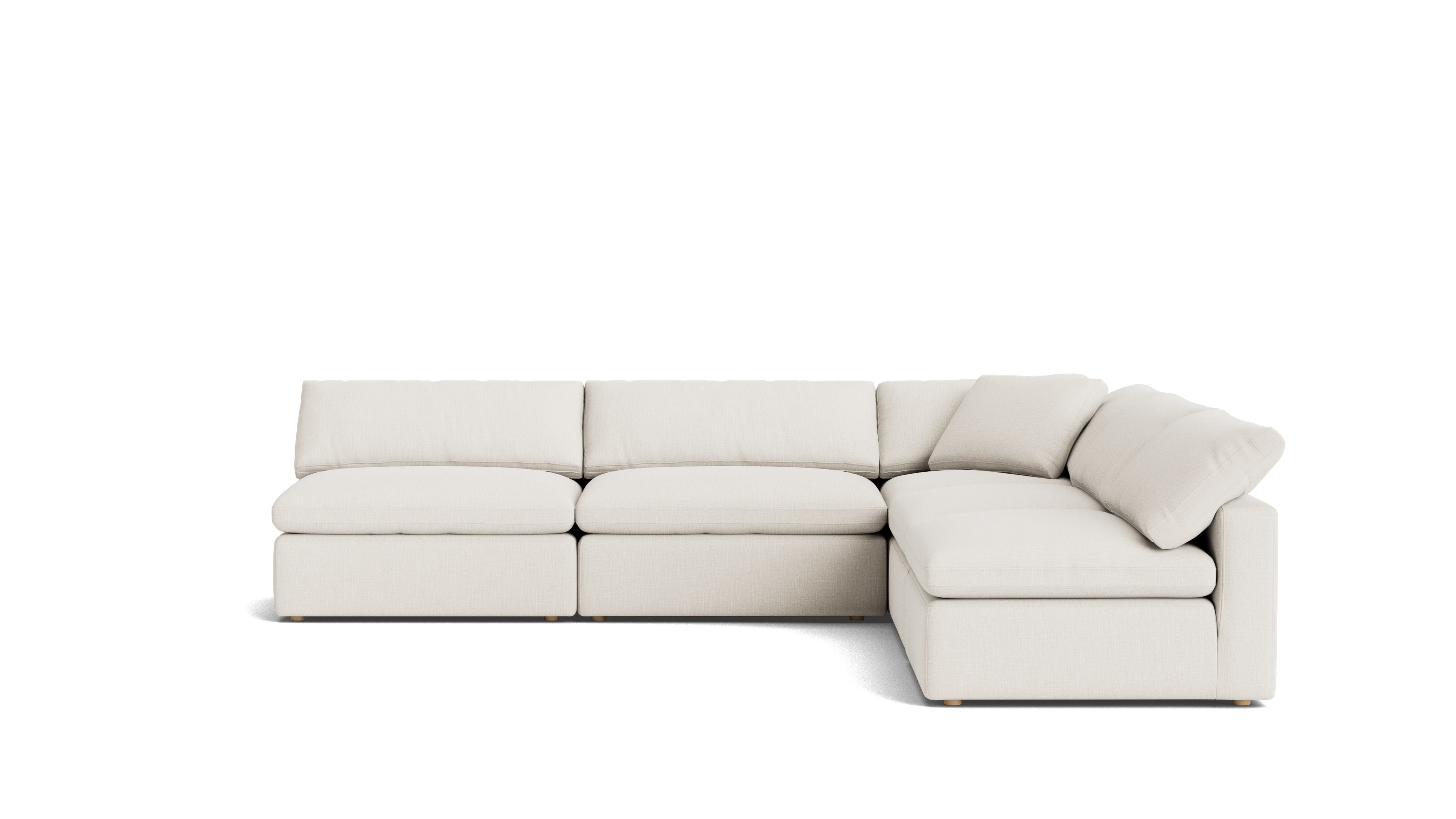 Movie Night™ 5 - Piece Modular Sectional Open, Large, Cream Linen - Sundays Company CanadaSEC-YJ-925-018