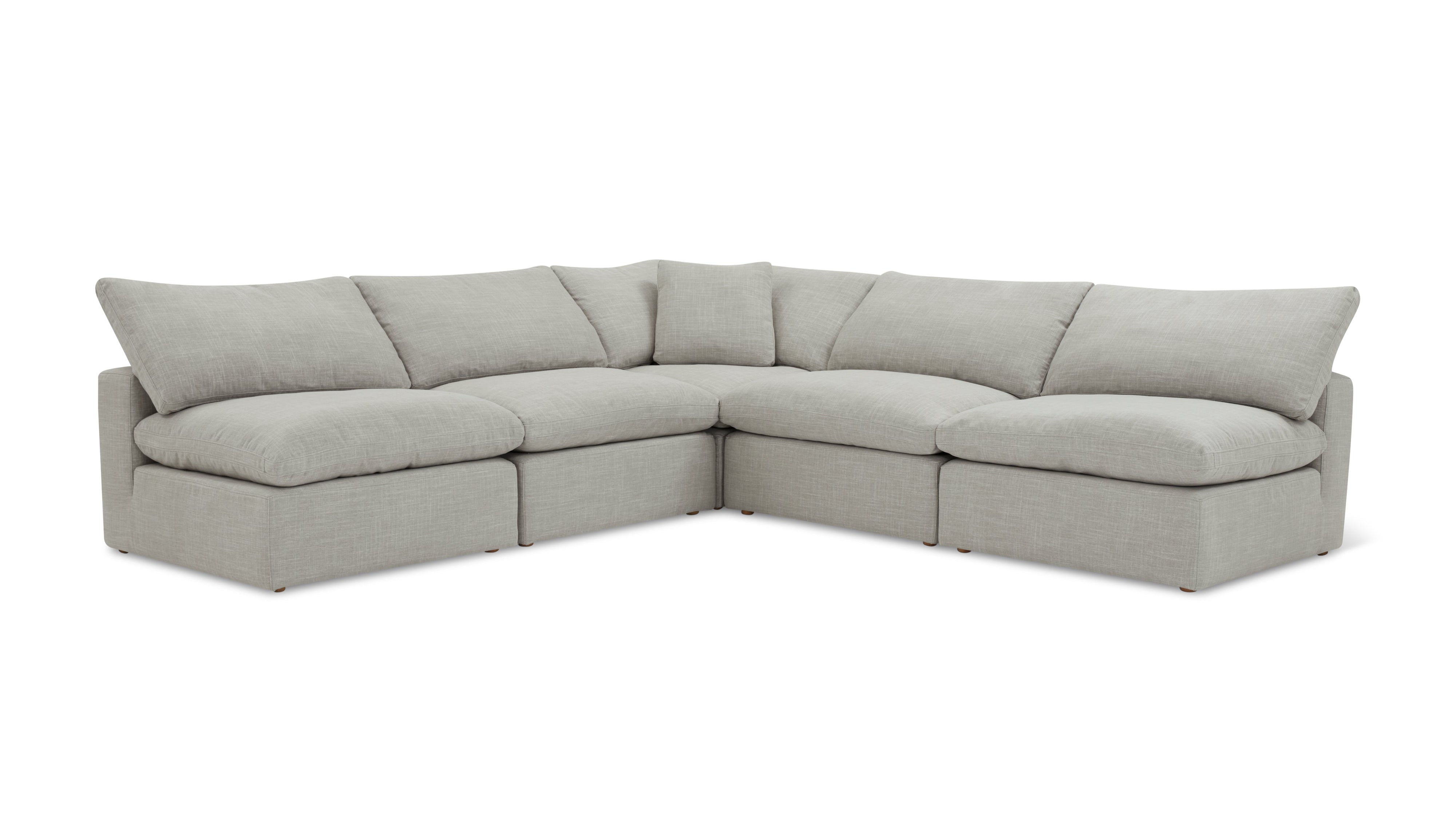 Movie Night™ 5-Piece Modular Sectional Open, Large, Light Pebble - Image 8