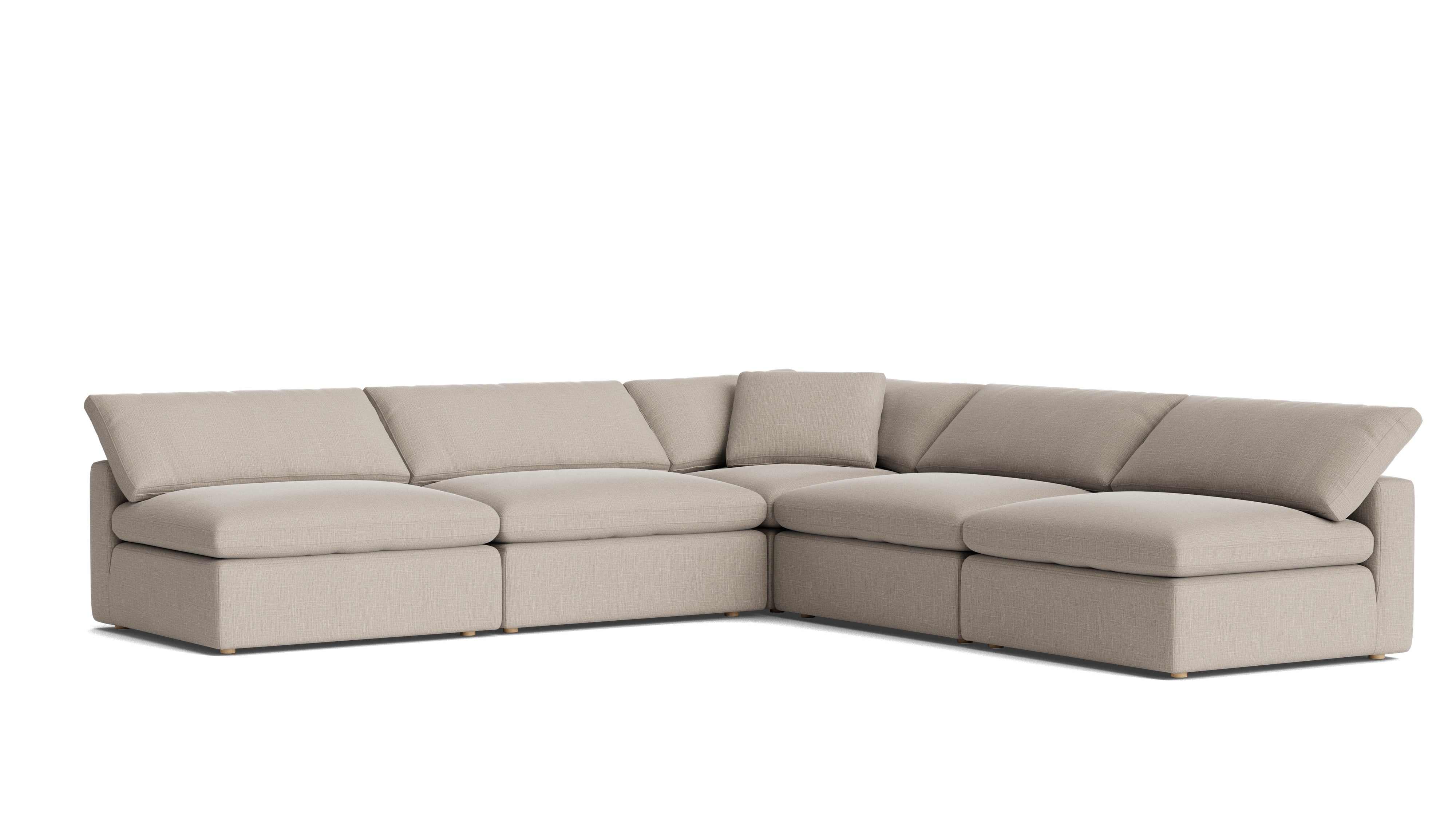 Movie Night™ 5 - Piece Modular Sectional Open, Large, Light Pebble - Sundays Company CanadaSEC-YJ-925-029