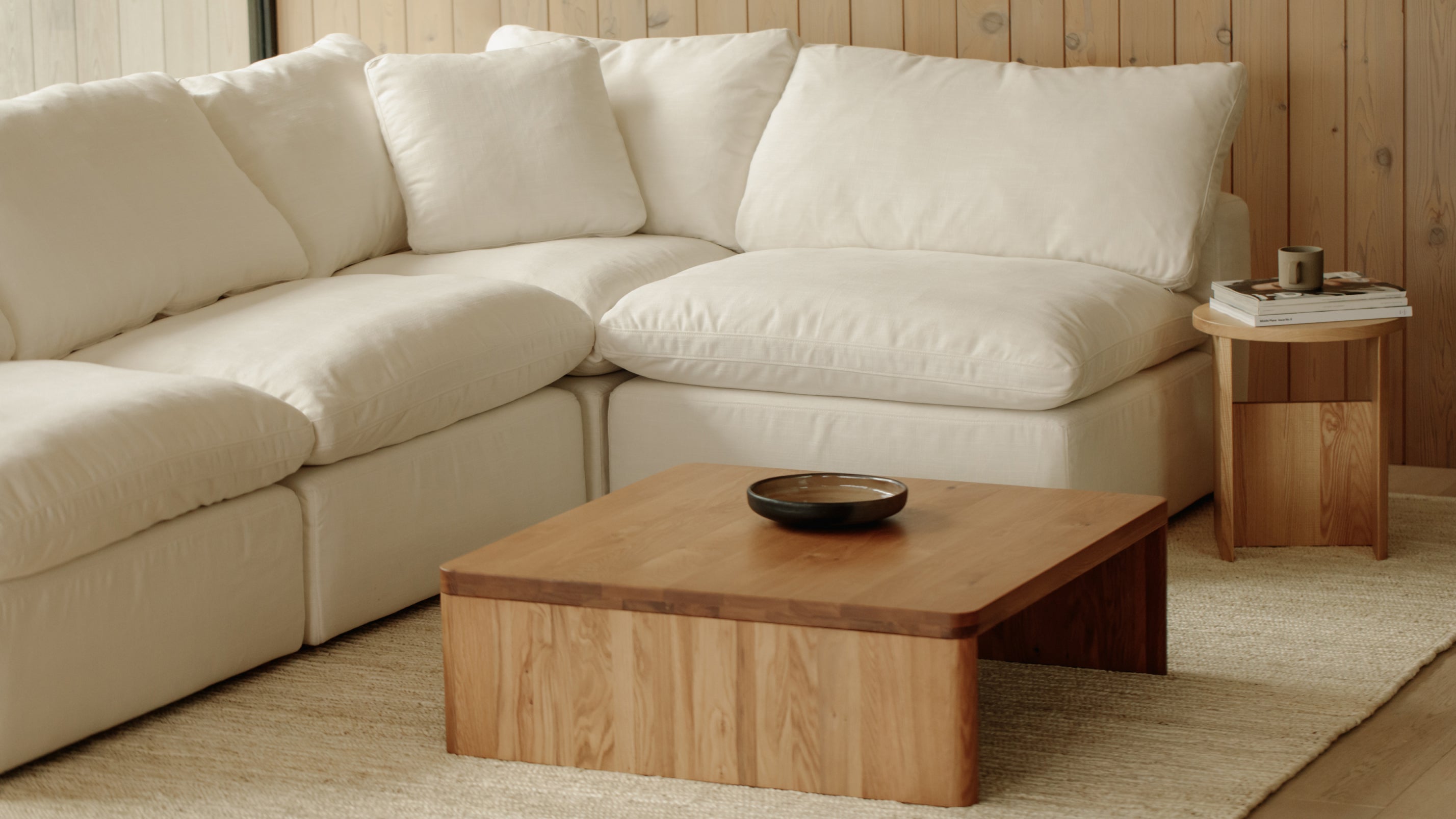 Movie Night™ 4 - Piece Modular Sectional Open, Large, Cream Linen - Sundays Company CanadaSEC-YJ-924-018