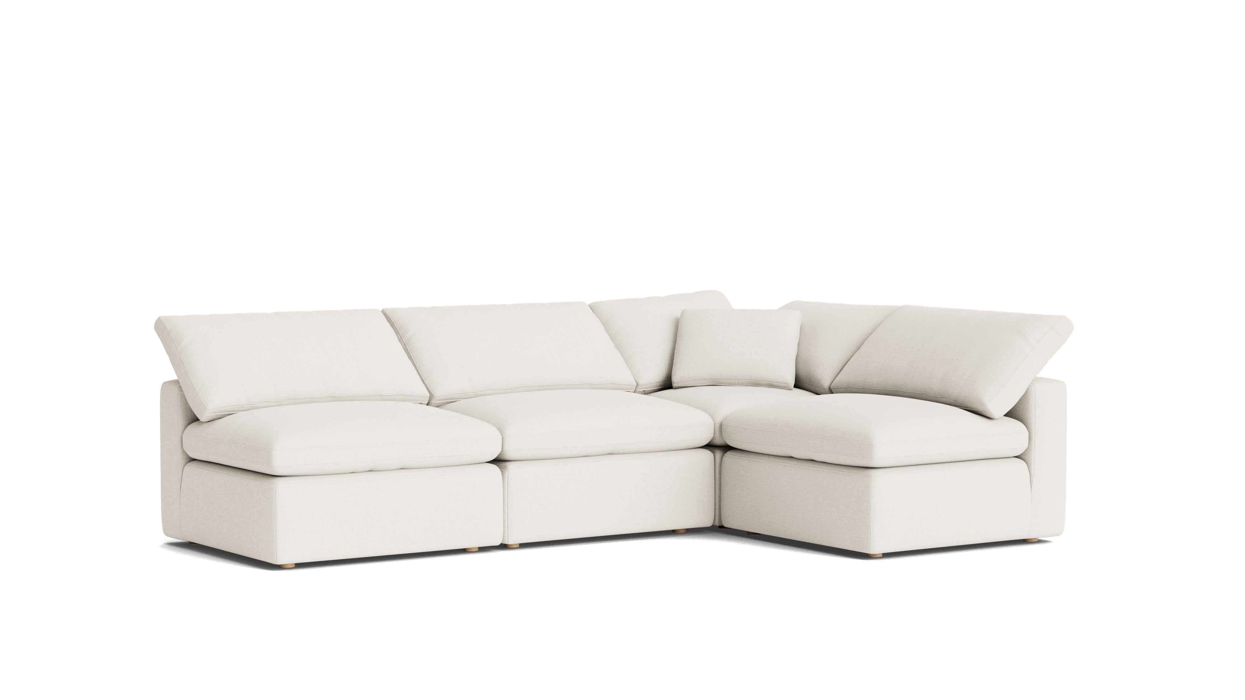 Movie Night™ 4 - Piece Modular Sectional Open, Standard, Cream Linen - Sundays Company CanadaSEC-YJ-926-018