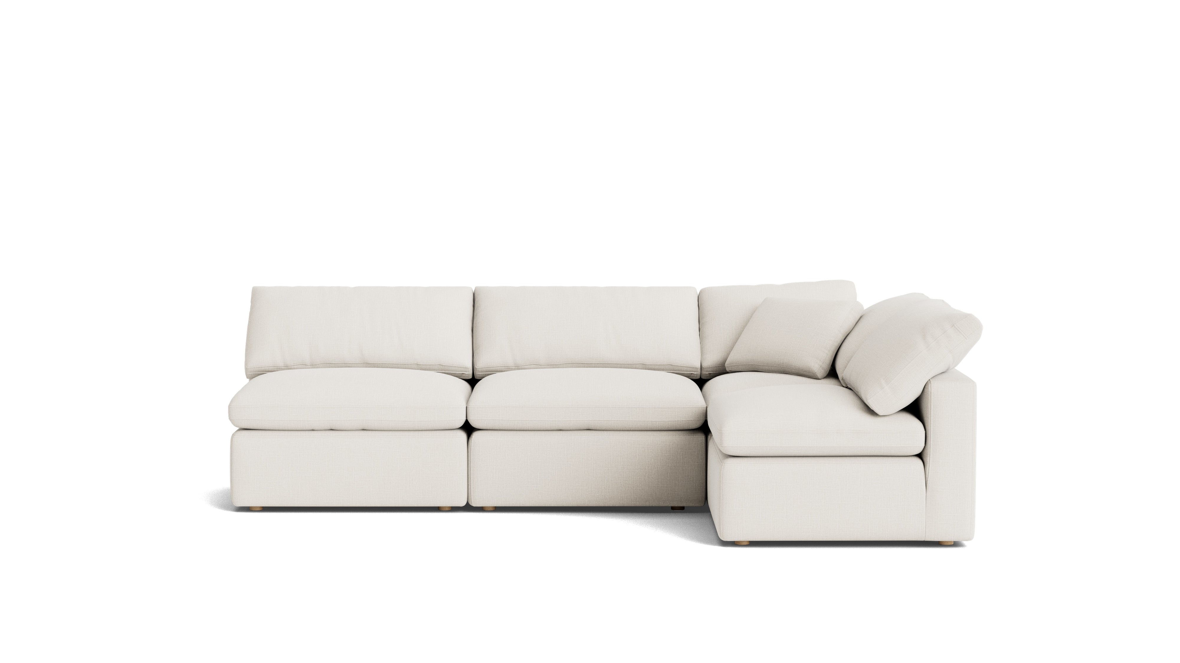 Movie Night™ 4 - Piece Modular Sectional Open, Standard, Cream Linen - Sundays Company CanadaSEC-YJ-926-018