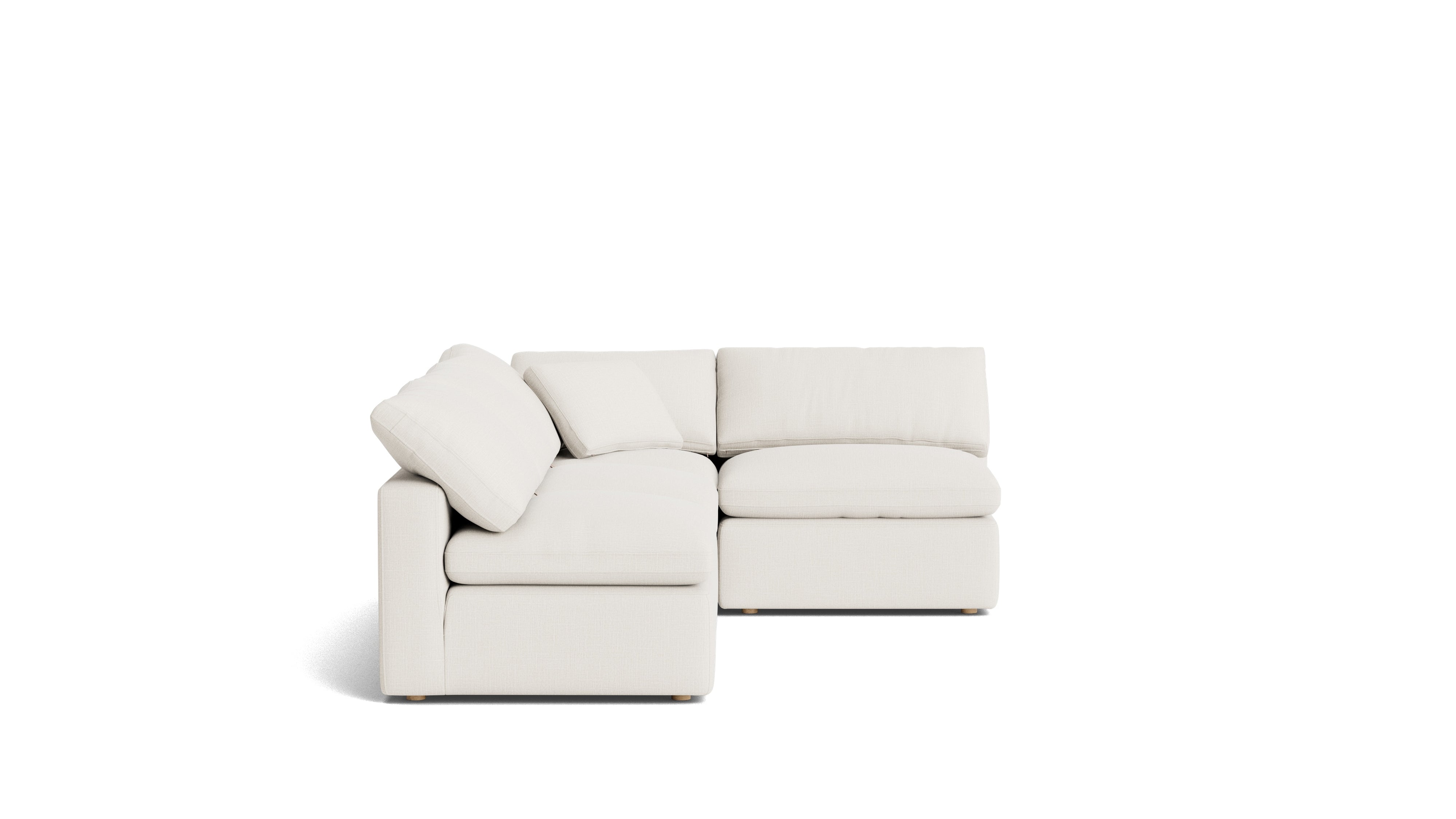 Movie Night™ 4 - Piece Modular Sectional Open, Standard, Cream Linen - Sundays Company CanadaSEC-YJ-926-018
