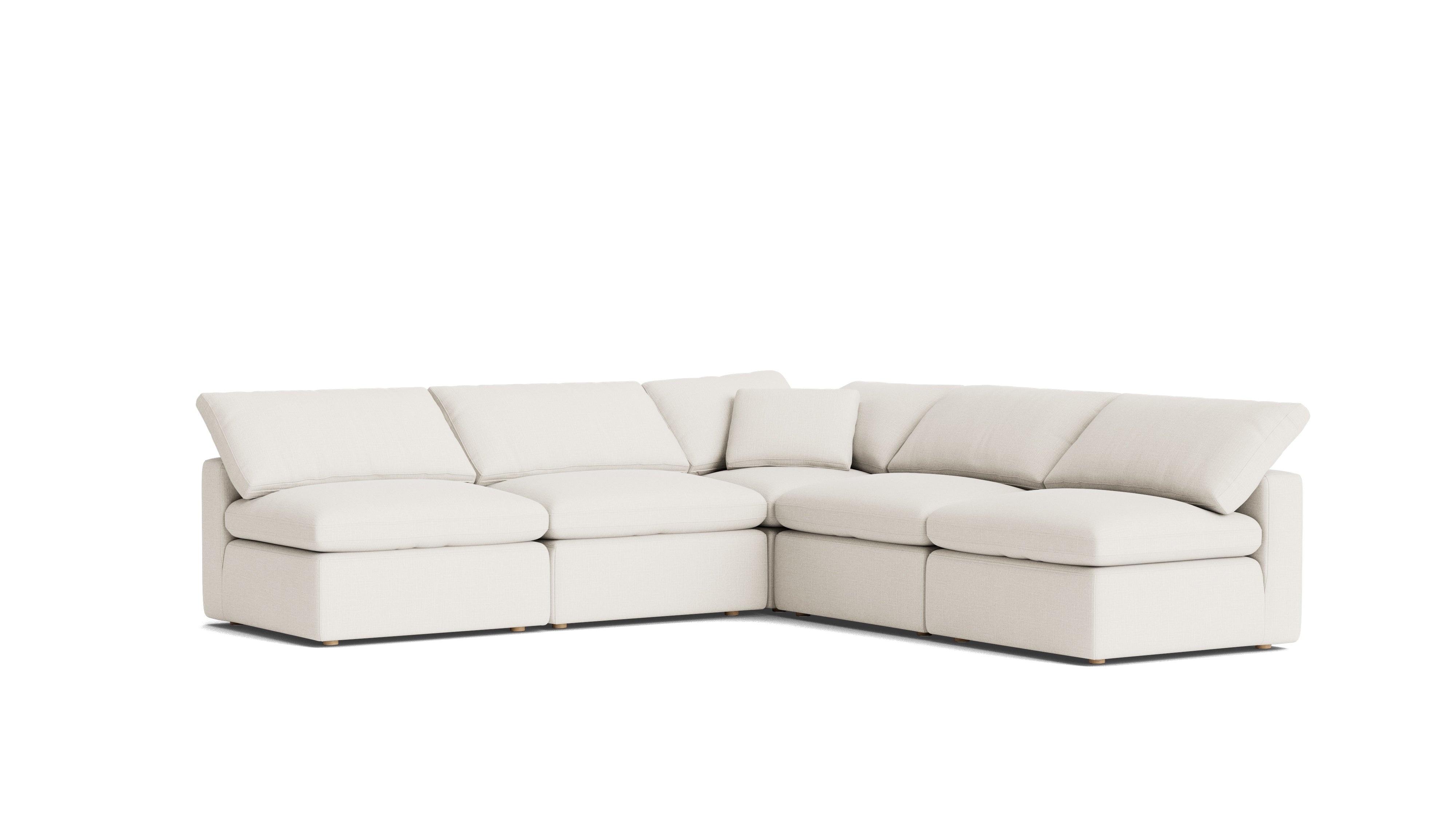 Movie Night™ 5 - Piece Modular Sectional Open, Standard, Cream Linen - Sundays Company CanadaSEC-YJ-927-018