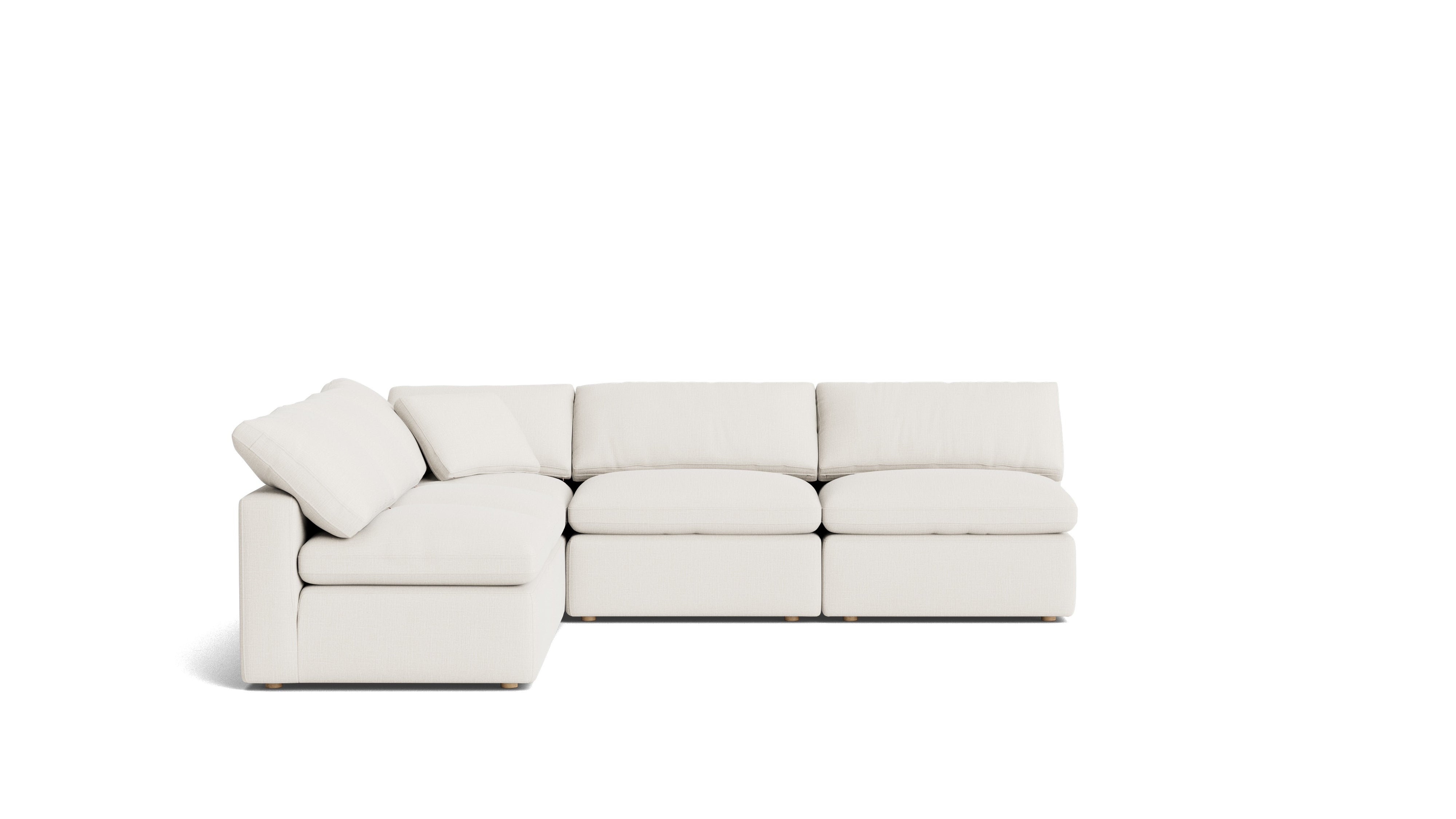 Movie Night™ 5 - Piece Modular Sectional Open, Standard, Cream Linen - Sundays Company CanadaSEC-YJ-927-018