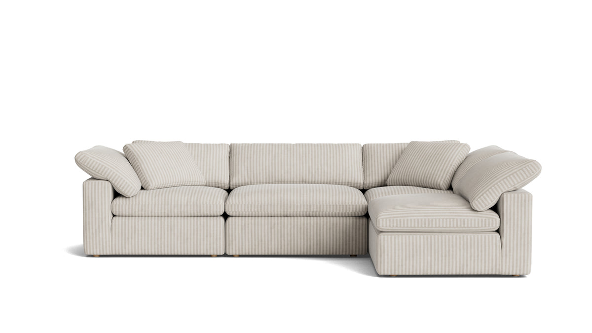 Movie Night™ 4-Piece Modular Sectional Armless, Large, Newport Stripe