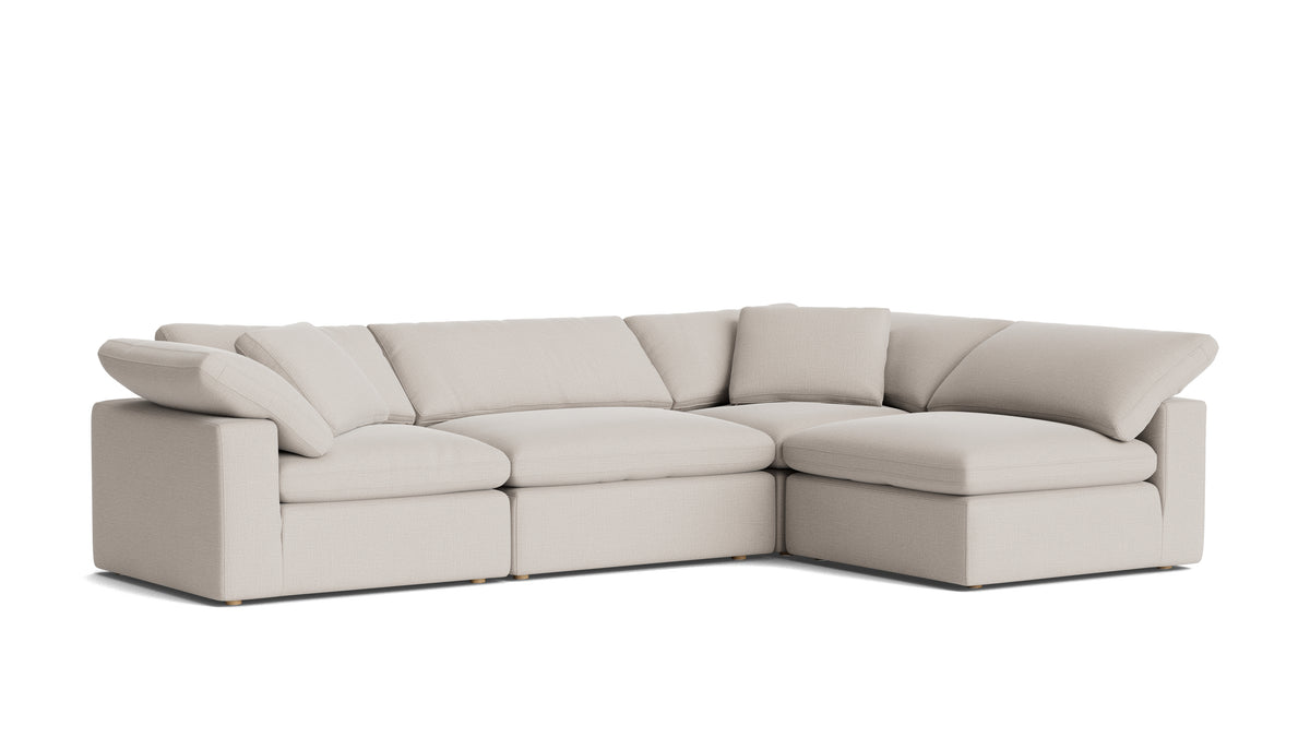 Movie Night™ 4-Piece Modular Sectional Armless, Large, Clay — alternate view