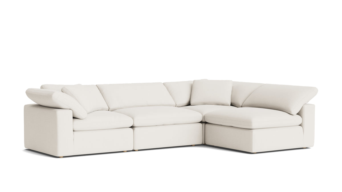 Movie Night™ 4-Piece Modular Sectional Armless, Large, Cream Linen