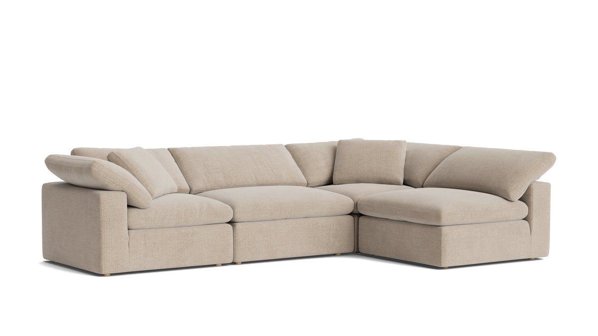 Movie Night™ 4-Piece Modular Sectional Armless, Large, Champagne