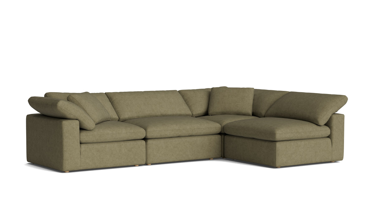Movie Night™ 4-Piece Modular Sectional Armless, Large, Olive — alternate view