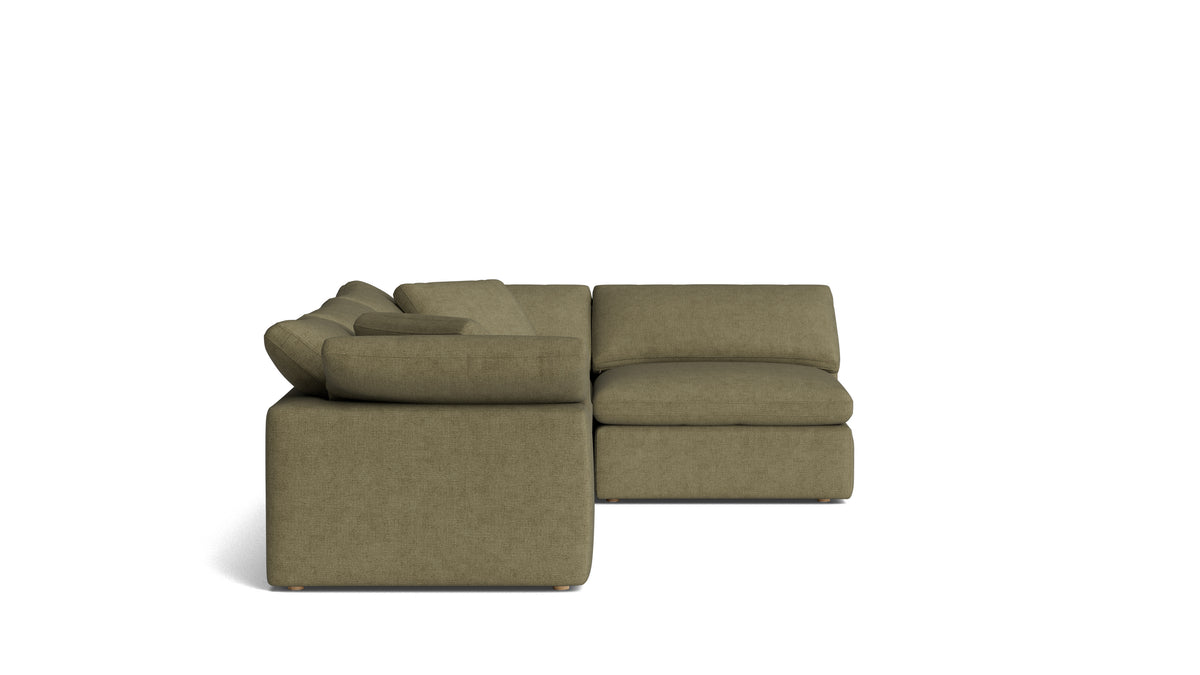 Movie Night™ 4-Piece Modular Sectional Armless, Large, Olive — alternate view