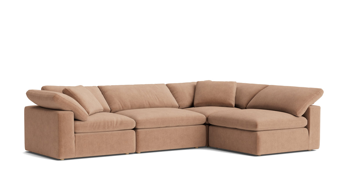 Movie Night™ 4-Piece Modular Sectional Armless, Large, Spice — alternate view