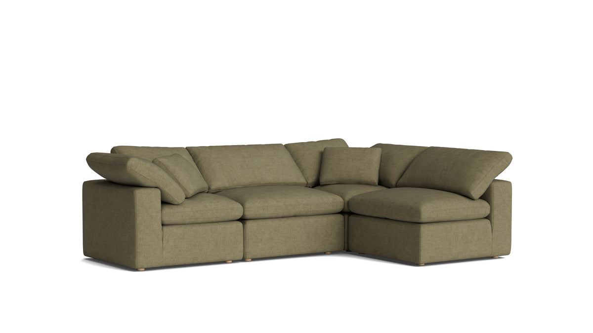 Movie Night™ 4-Piece Modular Sectional Armless, Standard, Olive — alternate view