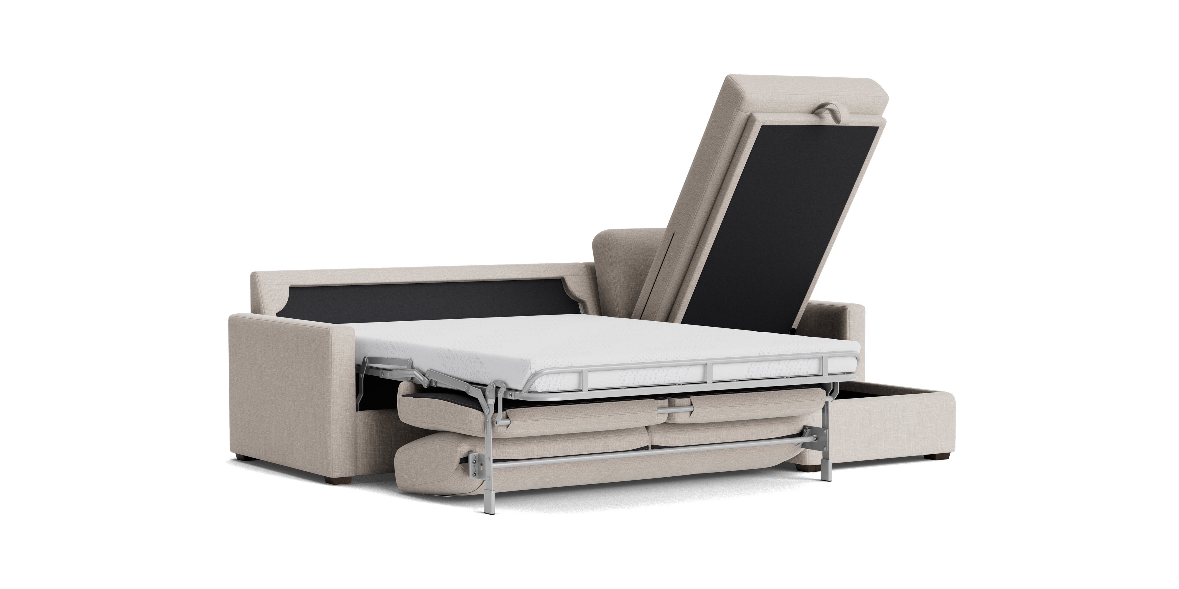 Sleep Over Sofa Bed Sectional (Left or Right), Full, Clay