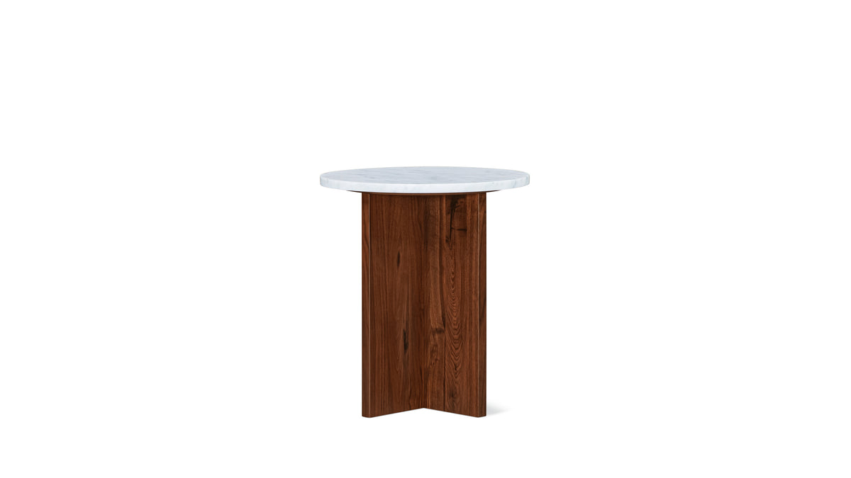 Harbour Side Table, Walnut/Carrara Marble_image