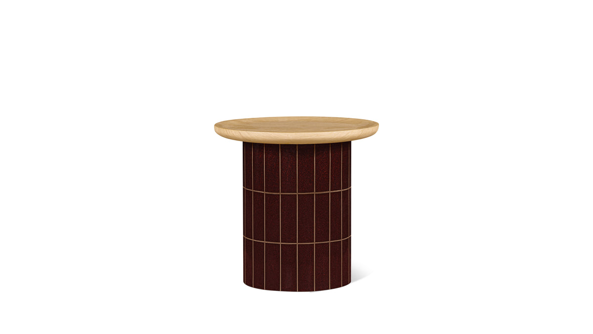 Avenue Side Table, Round, Burgundy