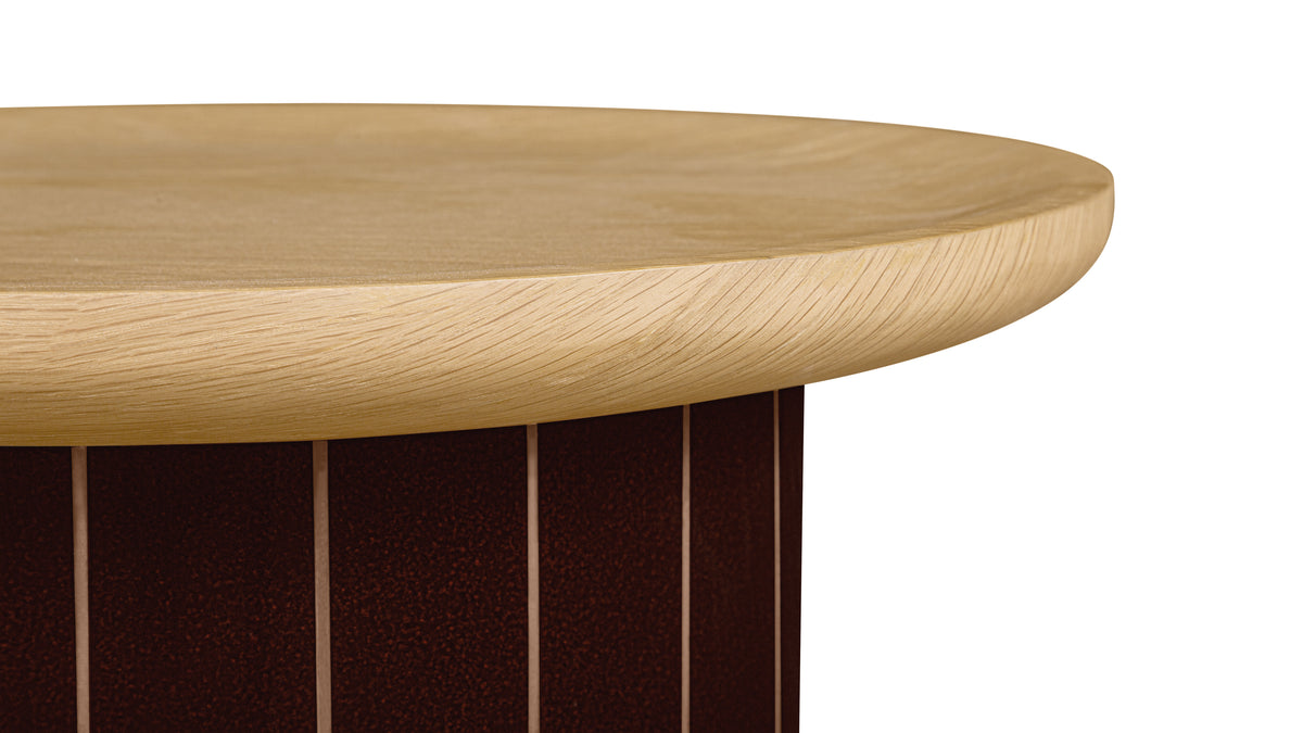 Avenue Side Table, Round, Burgundy — alternate view