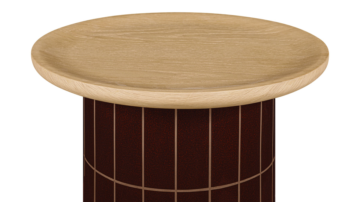 Avenue Side Table, Round, Burgundy