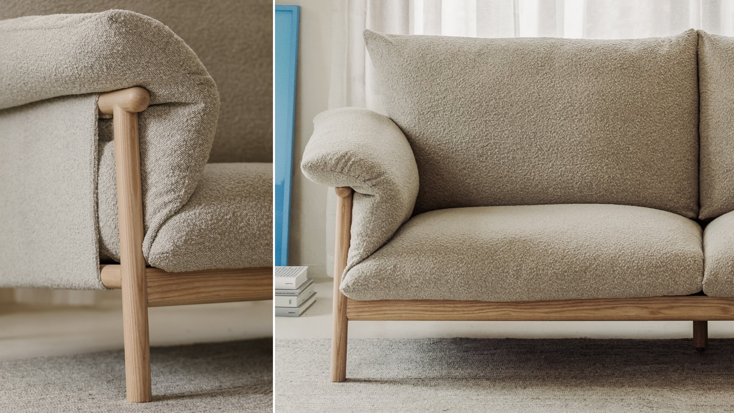 Pillow Talk Sofa, Warm Frost