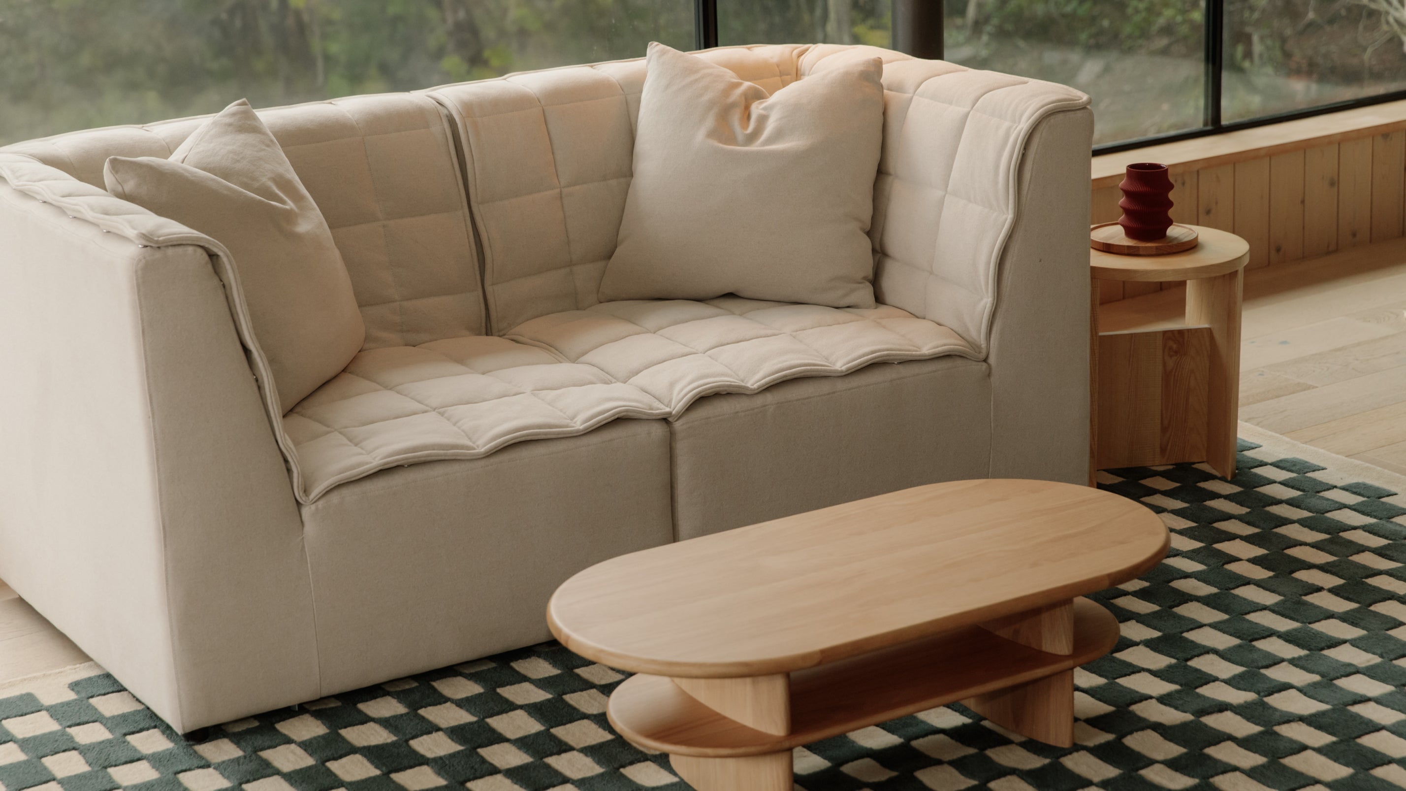 Quilt 2-Piece Modular Sofa, Moss - Image 9