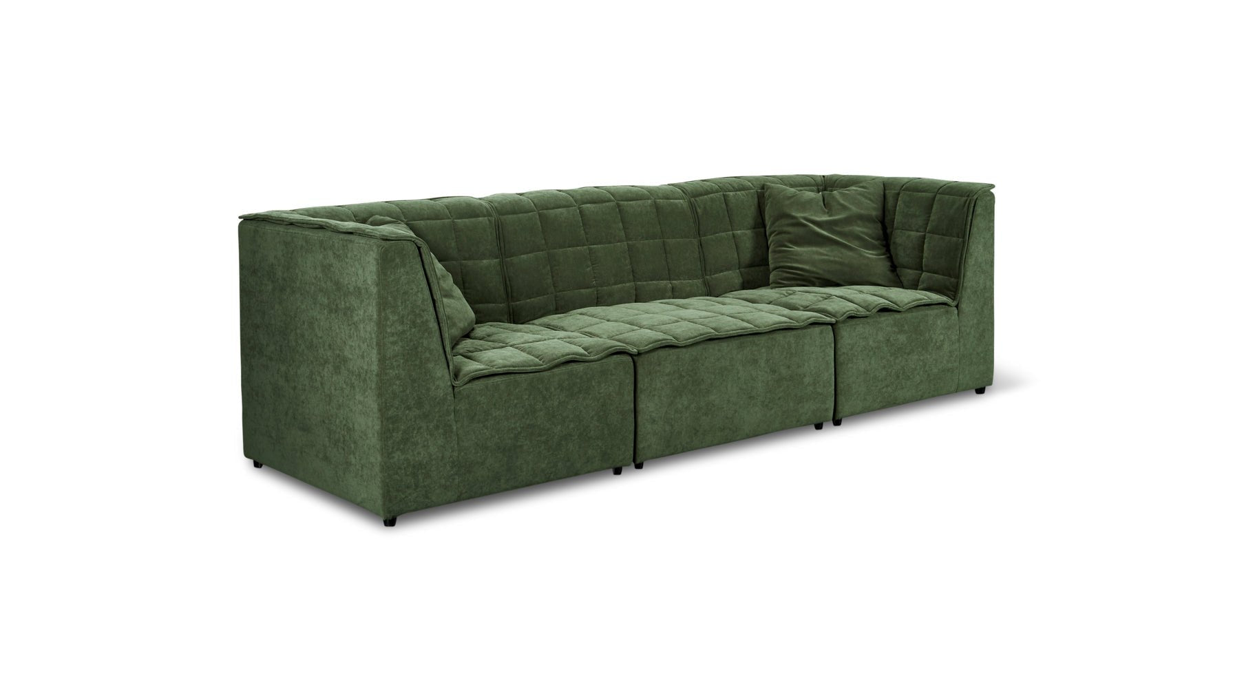 Quilt 3-Piece Modular Sofa, Moss - Image 8