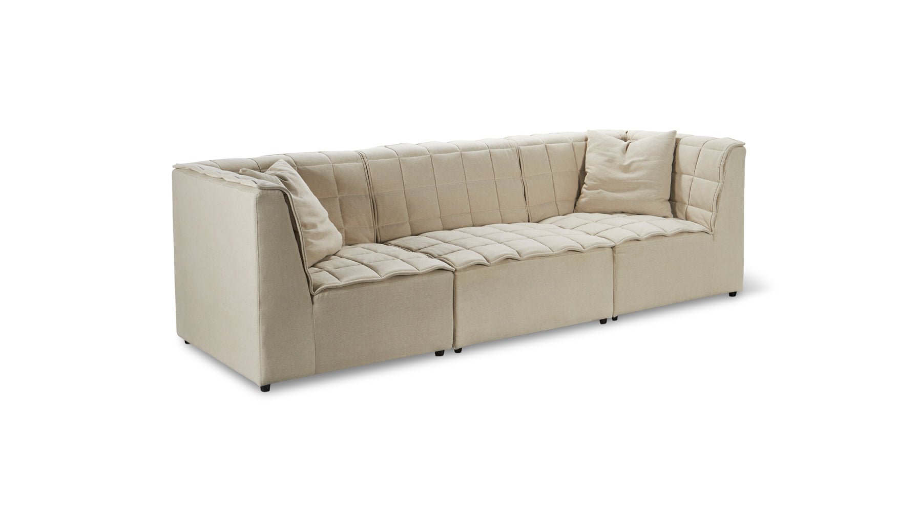 Quilt 3-Piece Modular Sofa, Fawn - Image 6