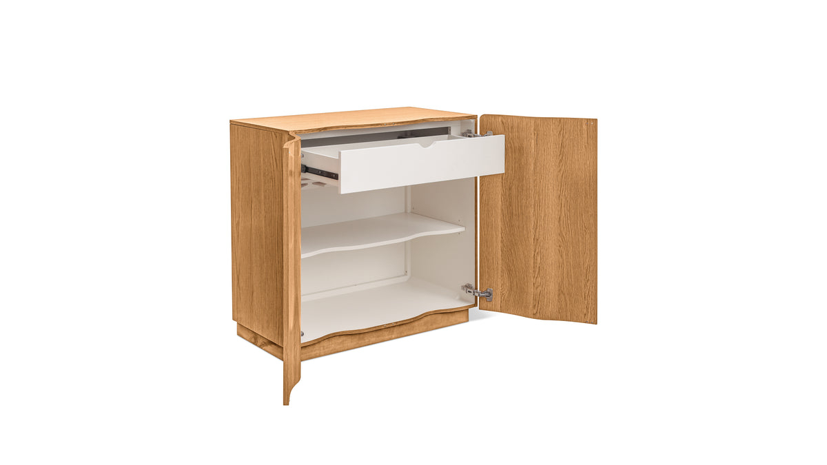 Ripple Bar Cabinet, Oak — alternate view