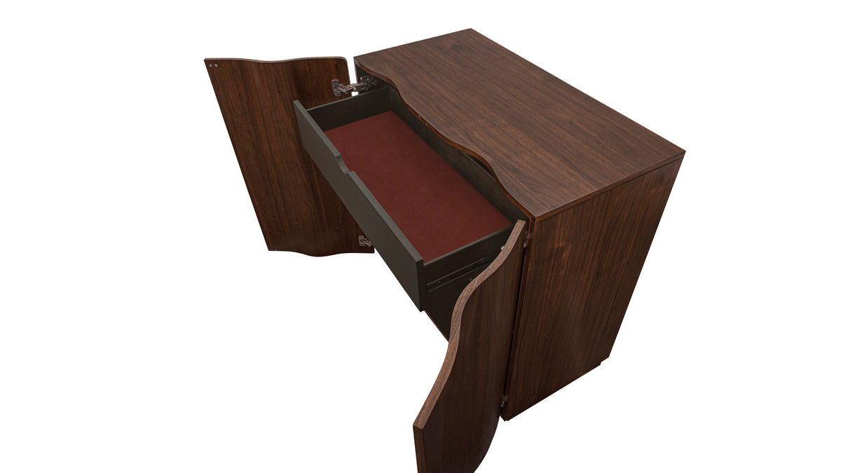 Ripple Bar Cabinet, Walnut