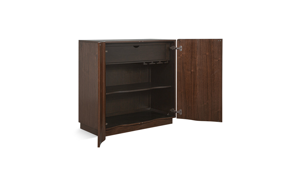 Ripple Bar Cabinet, Walnut