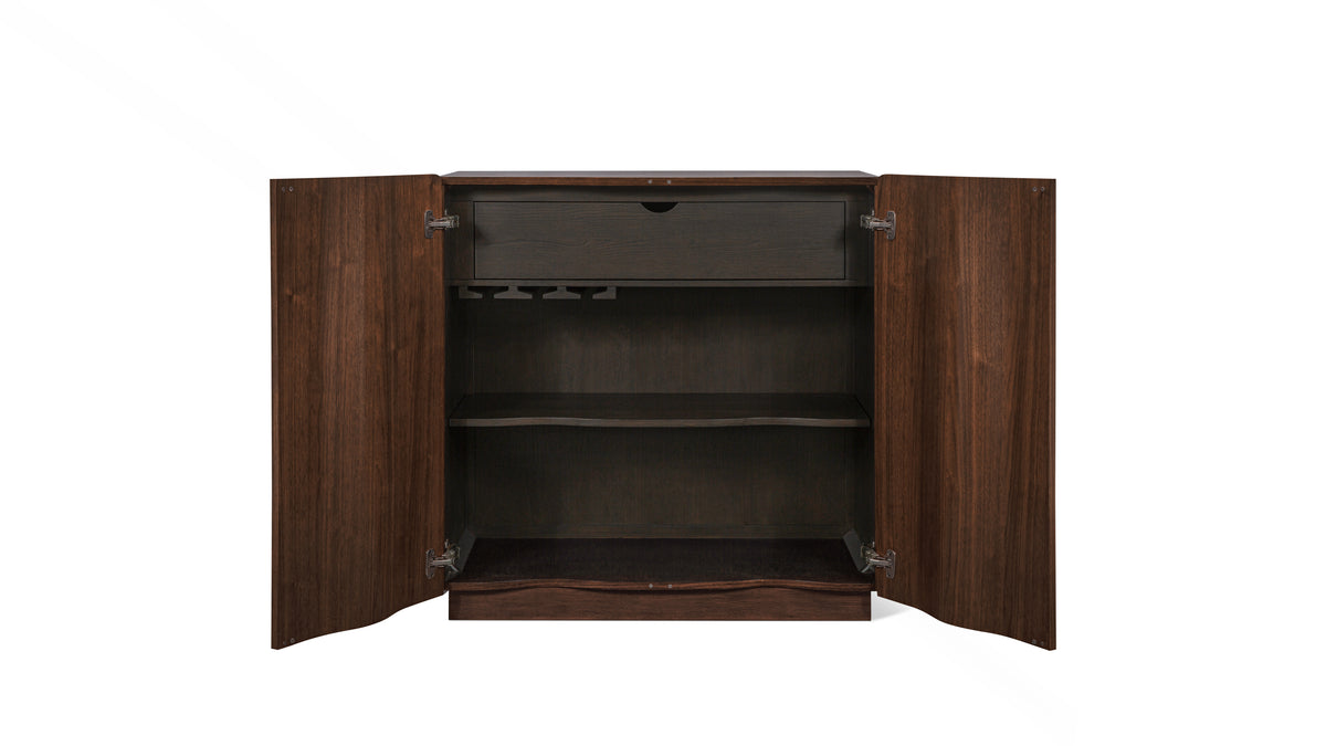 Ripple Bar Cabinet, Walnut