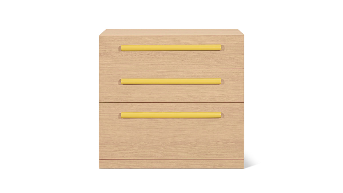 Building Block x Colapso Cabinet, 3 Drawer, Wide, Pale Oak