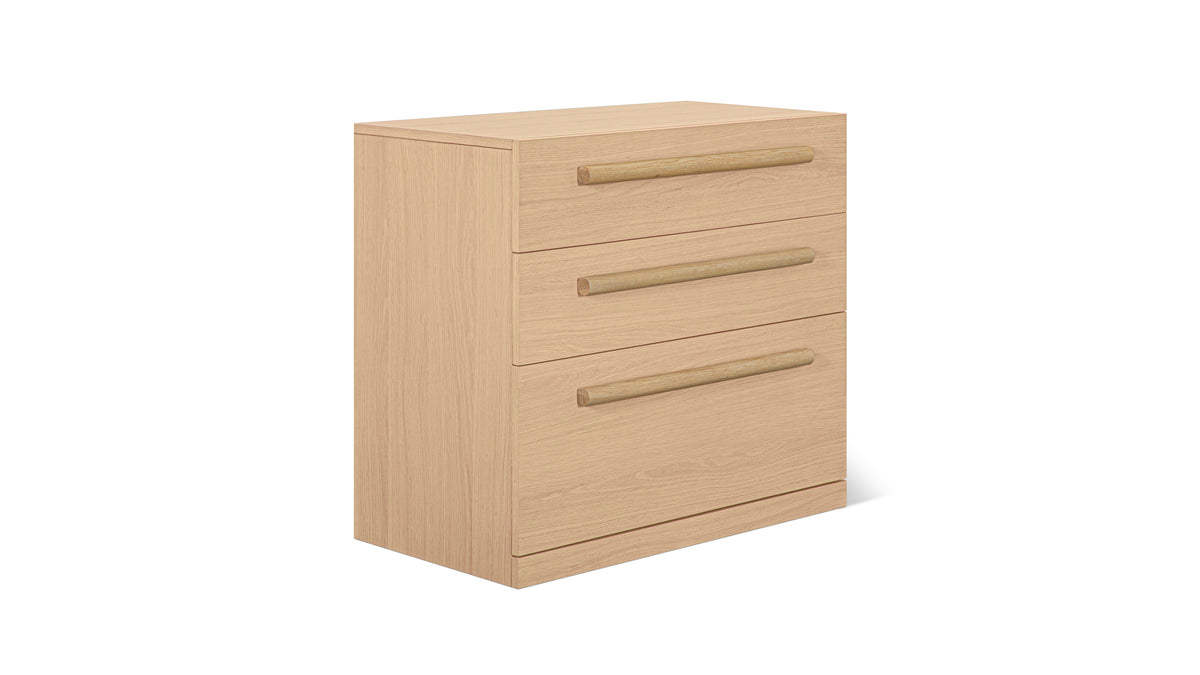 Building Block x Colapso Cabinet, 3 Drawer, Wide, Pale Oak