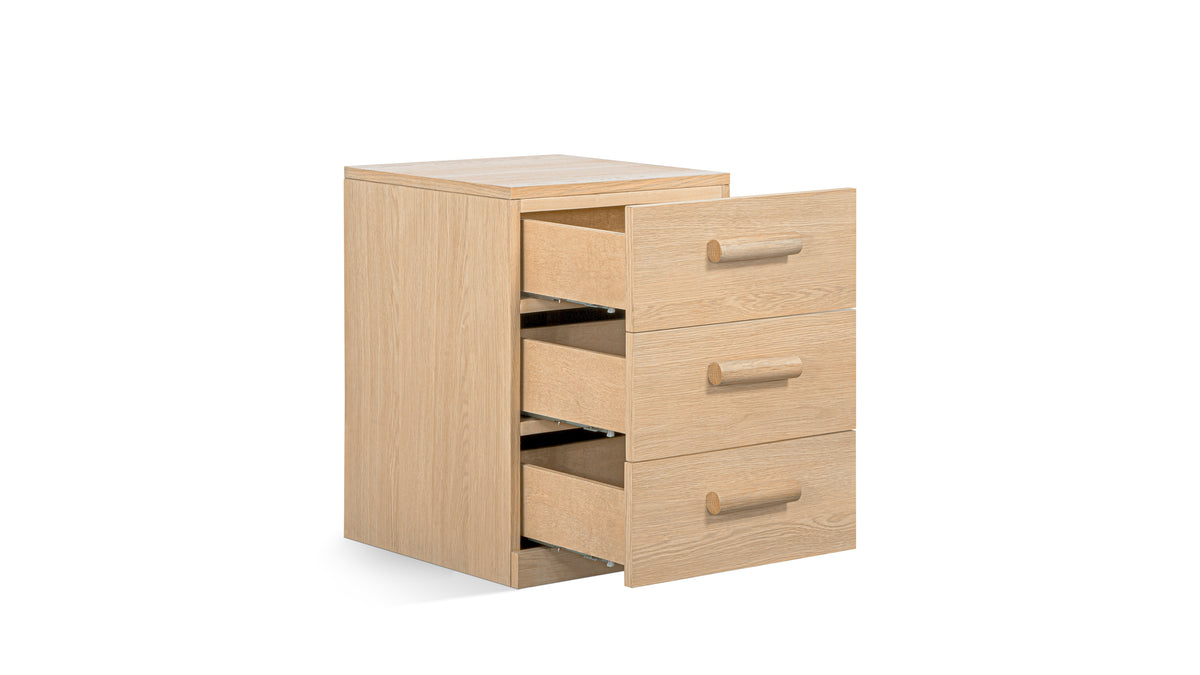 Building Block x Colapso Cabinet, 3 Drawer, Tall, Pale Oak