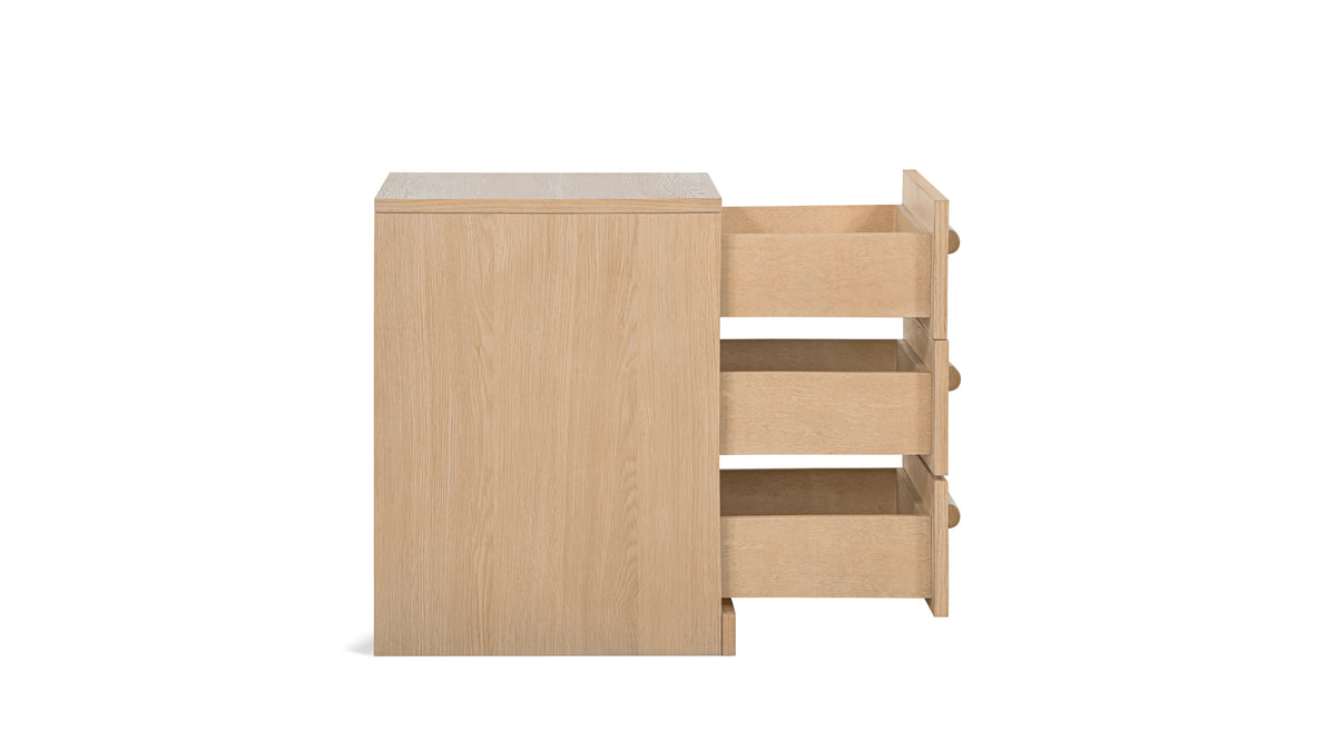 Building Block x Colapso Cabinet, 3 Drawer, Tall, Pale Oak