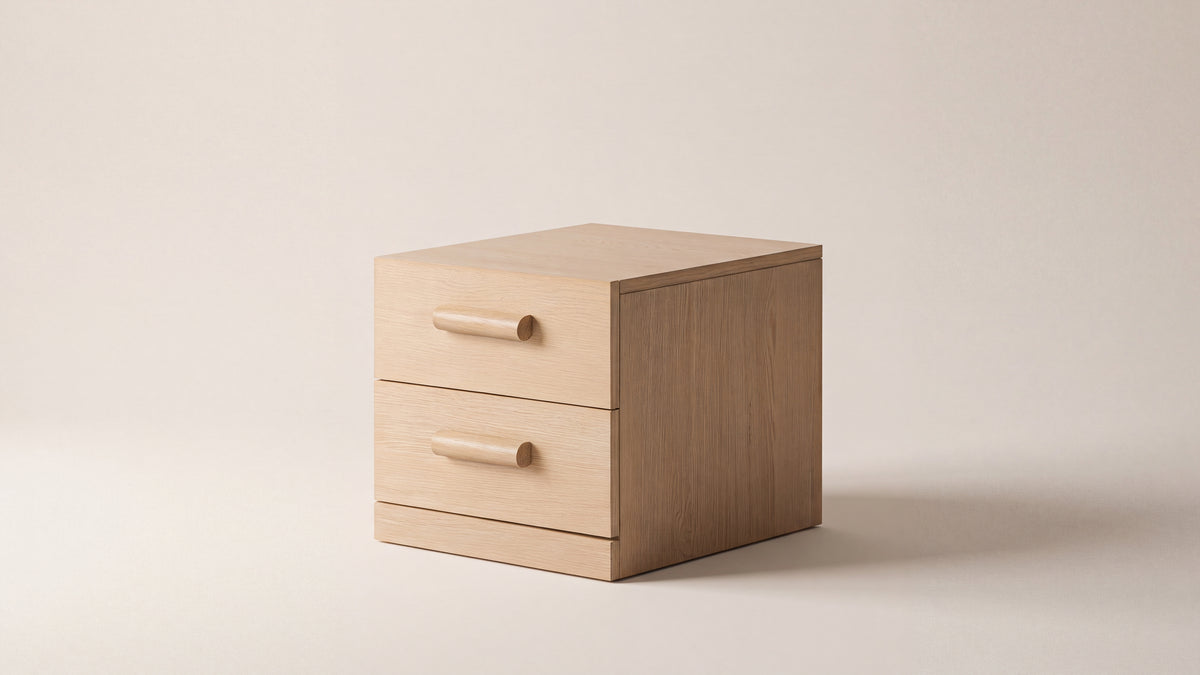 Building Block x Colapso Studio Cabinet, 2 Drawer, Short, Pale Oak