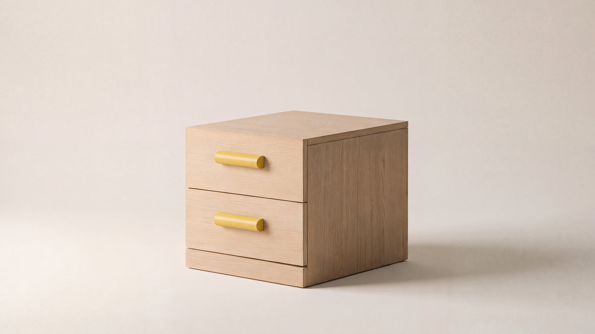 Building Block x Colapso Studio Cabinet, 2 Drawer, Short, Pale Oak