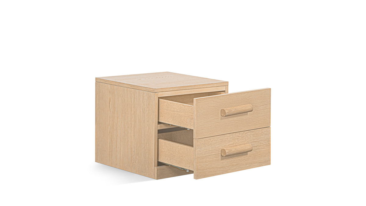 Building Block x Colapso Cabinet, 2 Drawer, Short, Pale Oak