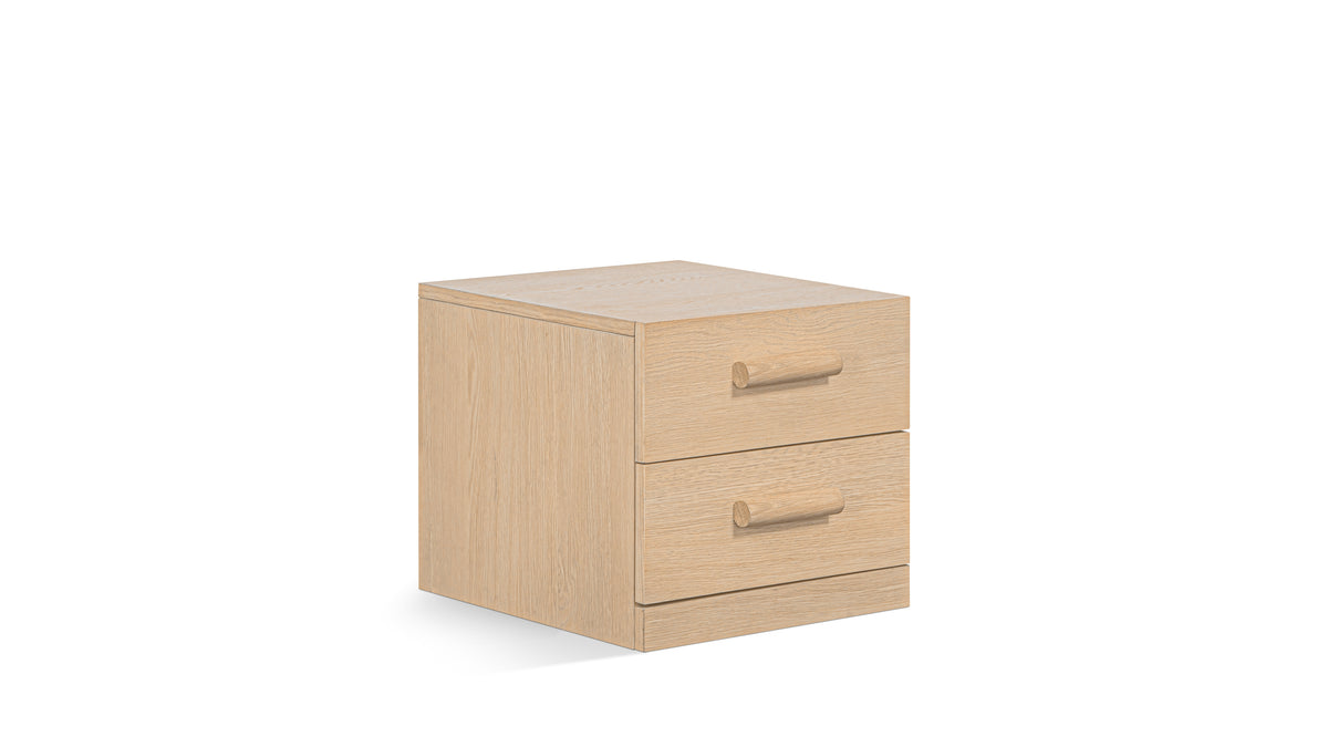 Building Block x Colapso Cabinet, 2 Drawer, Short, Pale Oak