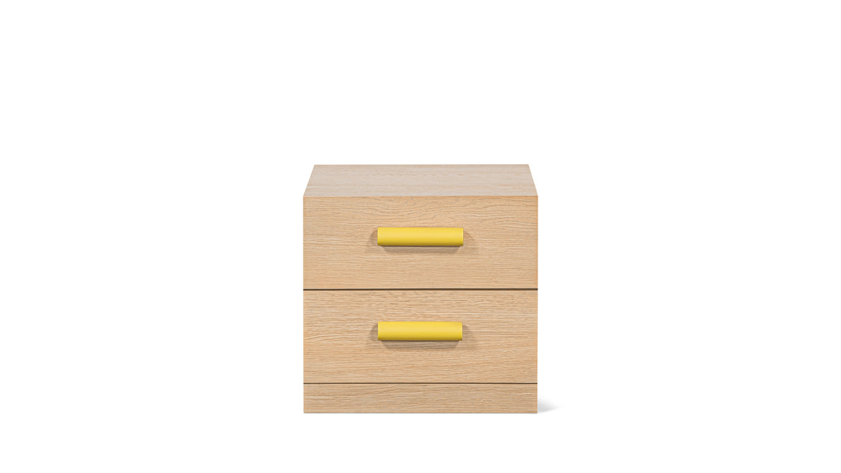 Building Block x Colapso Cabinet, 2 Drawer, Short, Pale Oak