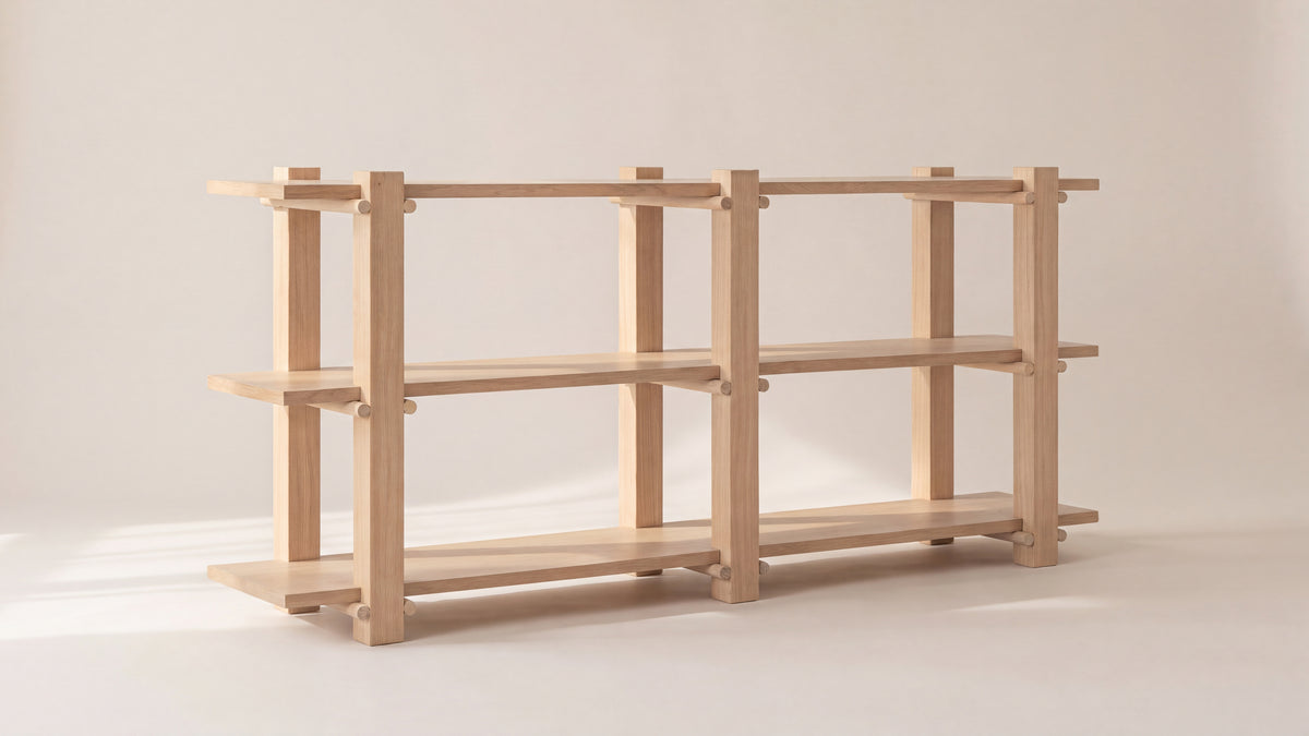 Long Story x Colapso Studio Bookcase, Low, Pale Oak — alternate view
