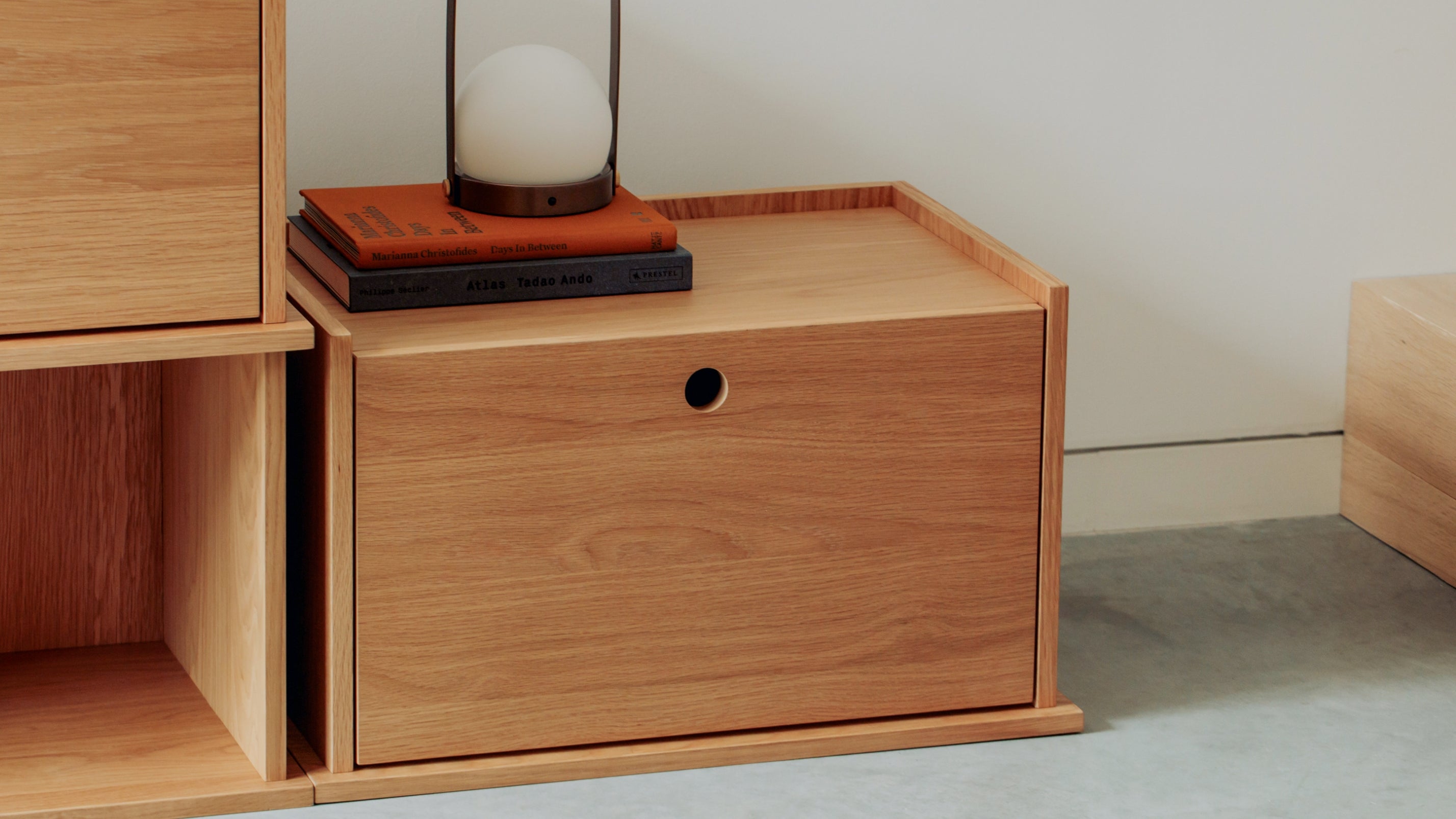 Keep Stacking Storage System, Closed, White Oak