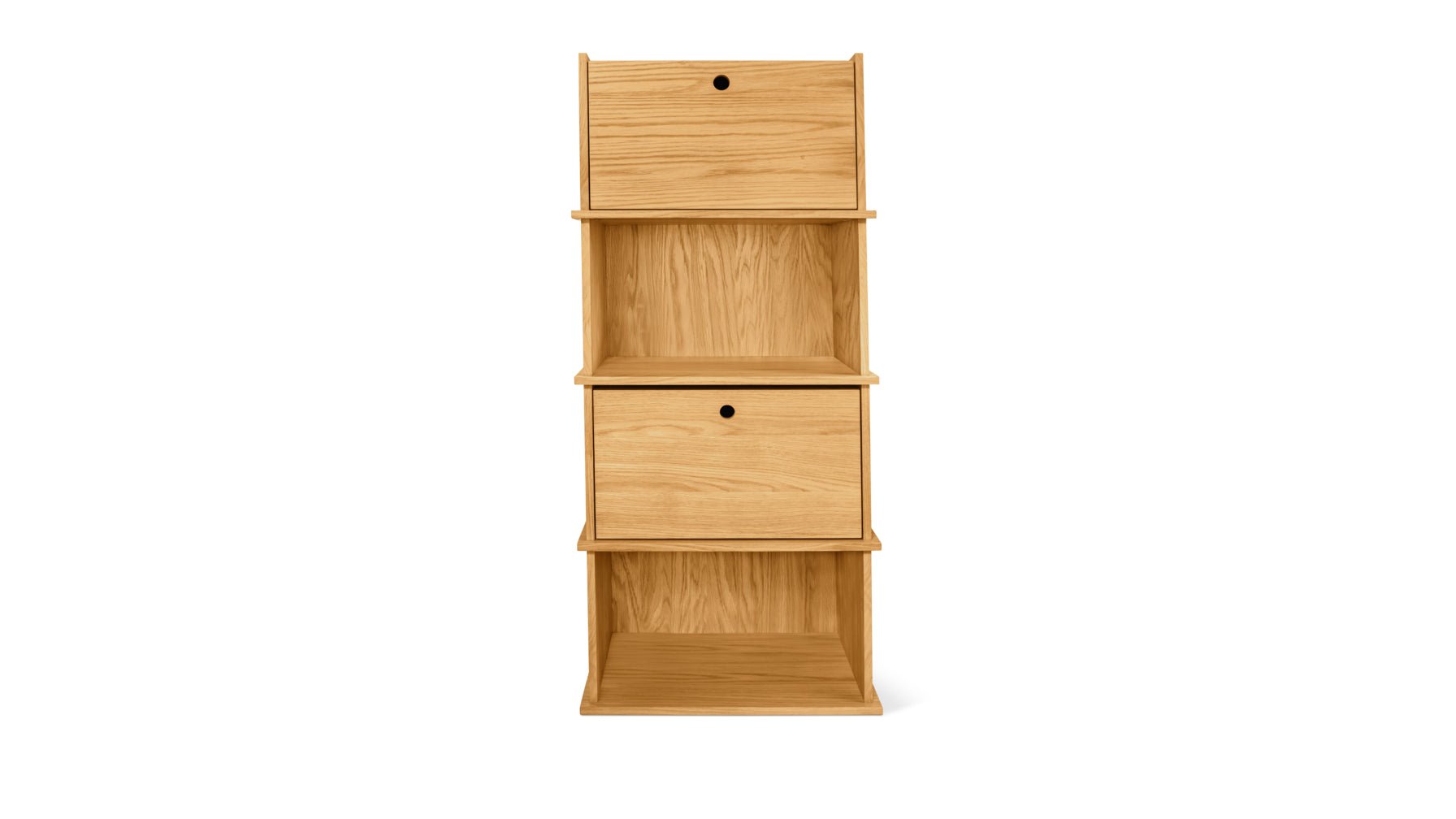 Keep Stacking Storage System 4-Piece, Open and Closed, White Oak - Image 1